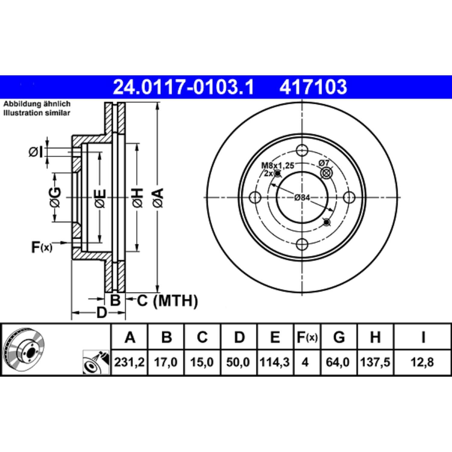 ATE Disc Brake Rotor Set 410240