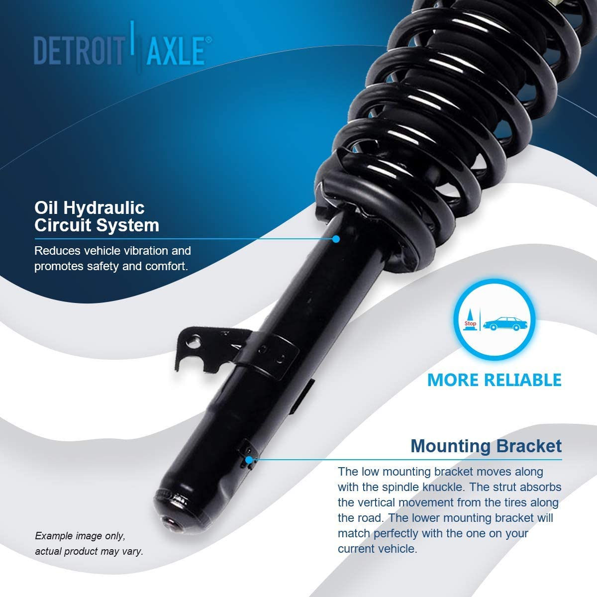 Detroit Axle Suspension Strut and Coil Spring Assembly 172261L_DA