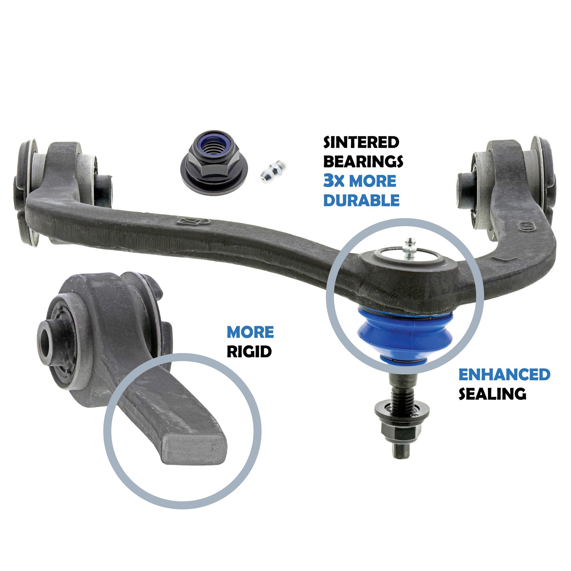 Front Right Upper Suspension Control Arm and Ball Joint Assembly | Mevotech Supreme CMK80308 Fits Ford Lincoln