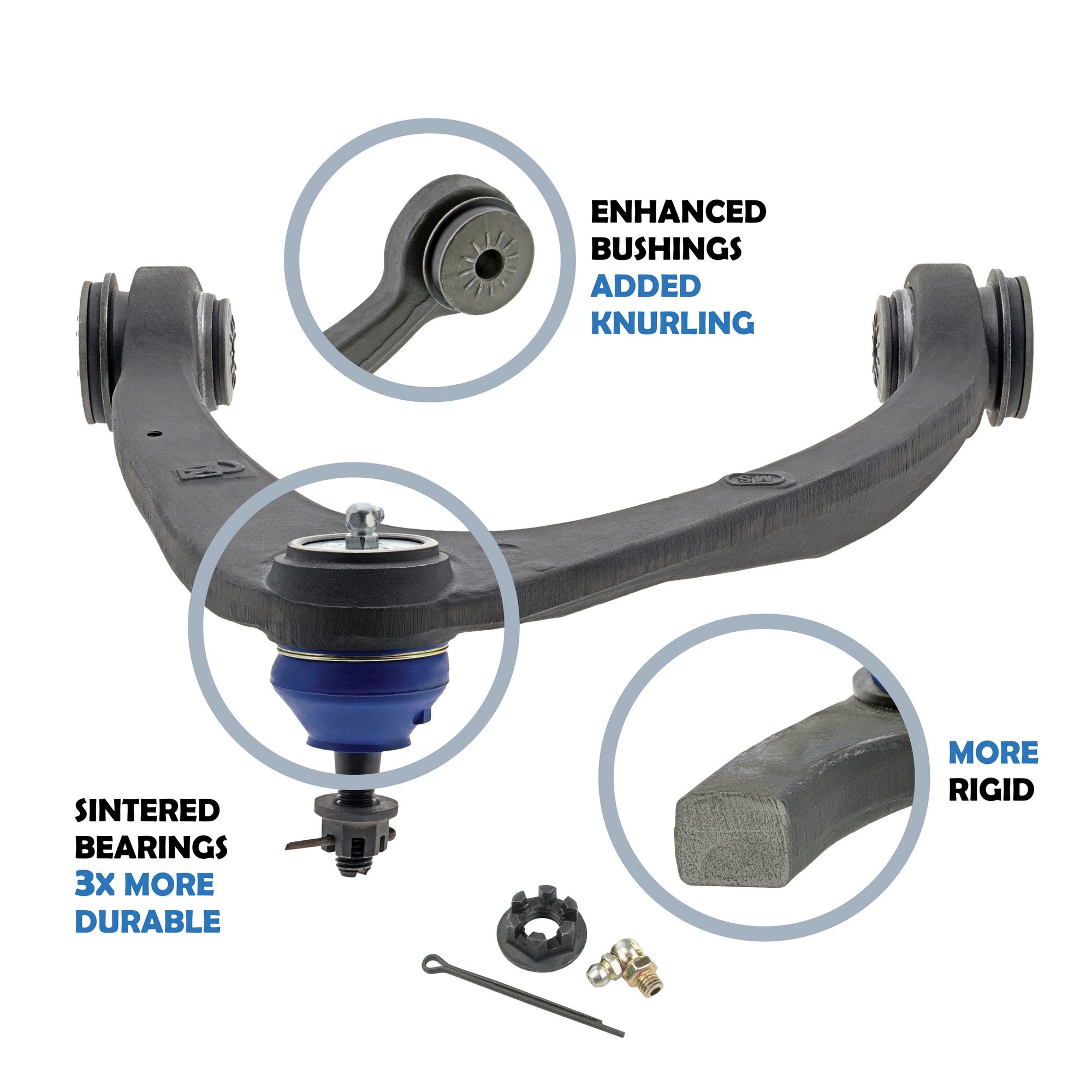 Front Right Upper Suspension Control Arm and Ball Joint Assembly | Mevotech Supreme CMK80670 Fits GMC Chevrolet Cadillac