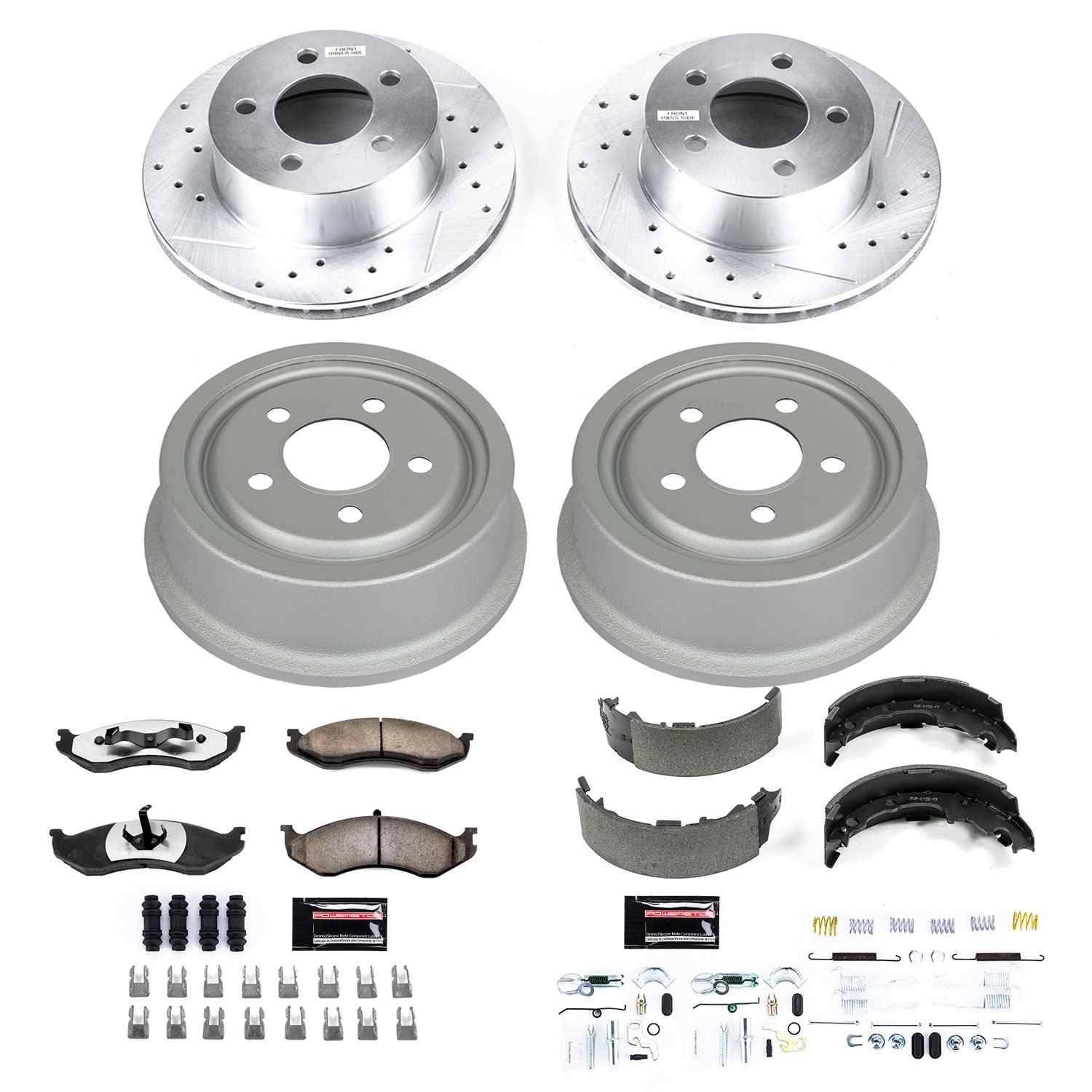 PowerStop Z36 Truck & Tow Front & Rear Brake Pads - Carbon-Fiber Ceramic - 2