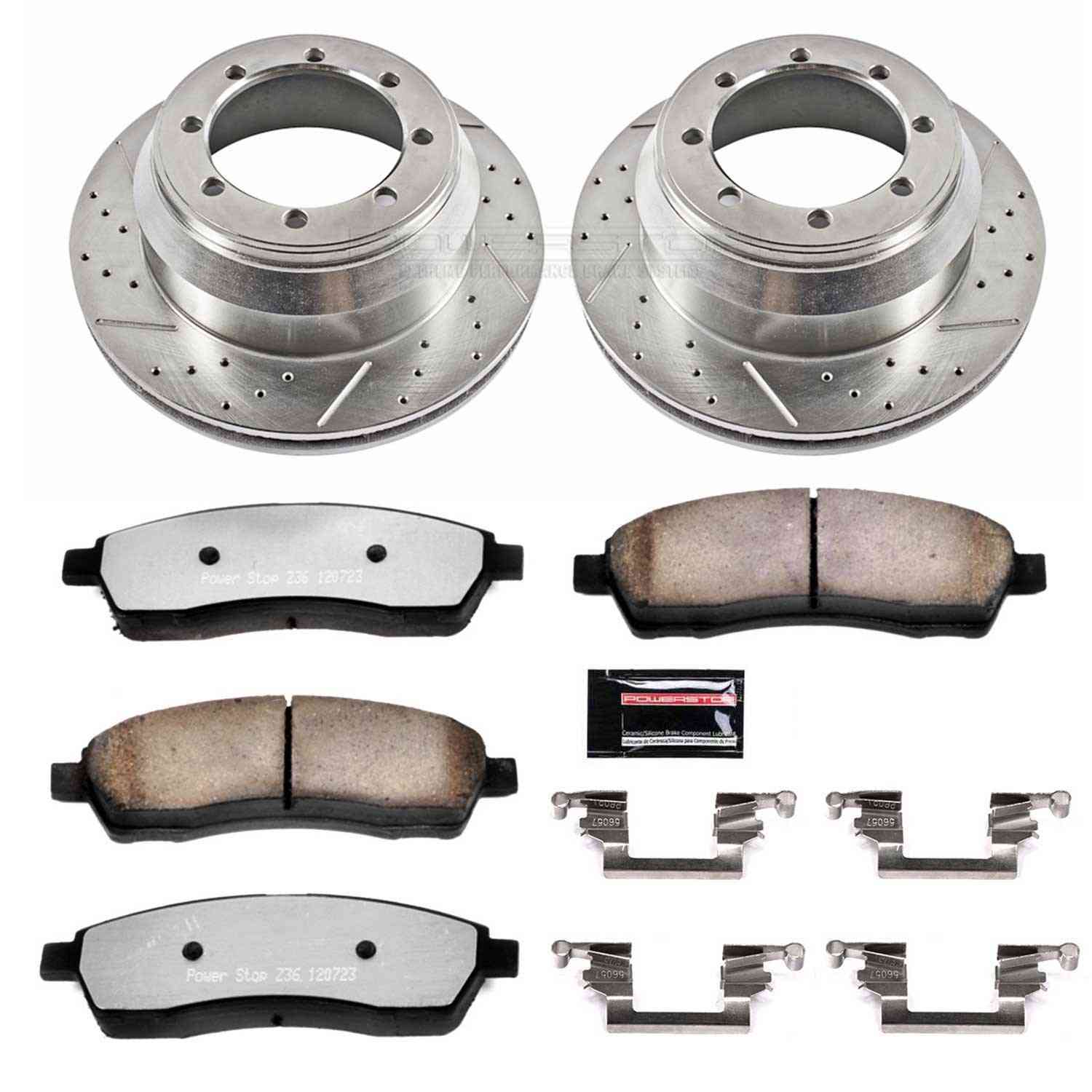 PowerStop Z36 Truck & Tow Rear Brake Kit - 4-Pc, Carbon-Fiber Ceramic, Drilled & Slotted Rotors — image 2