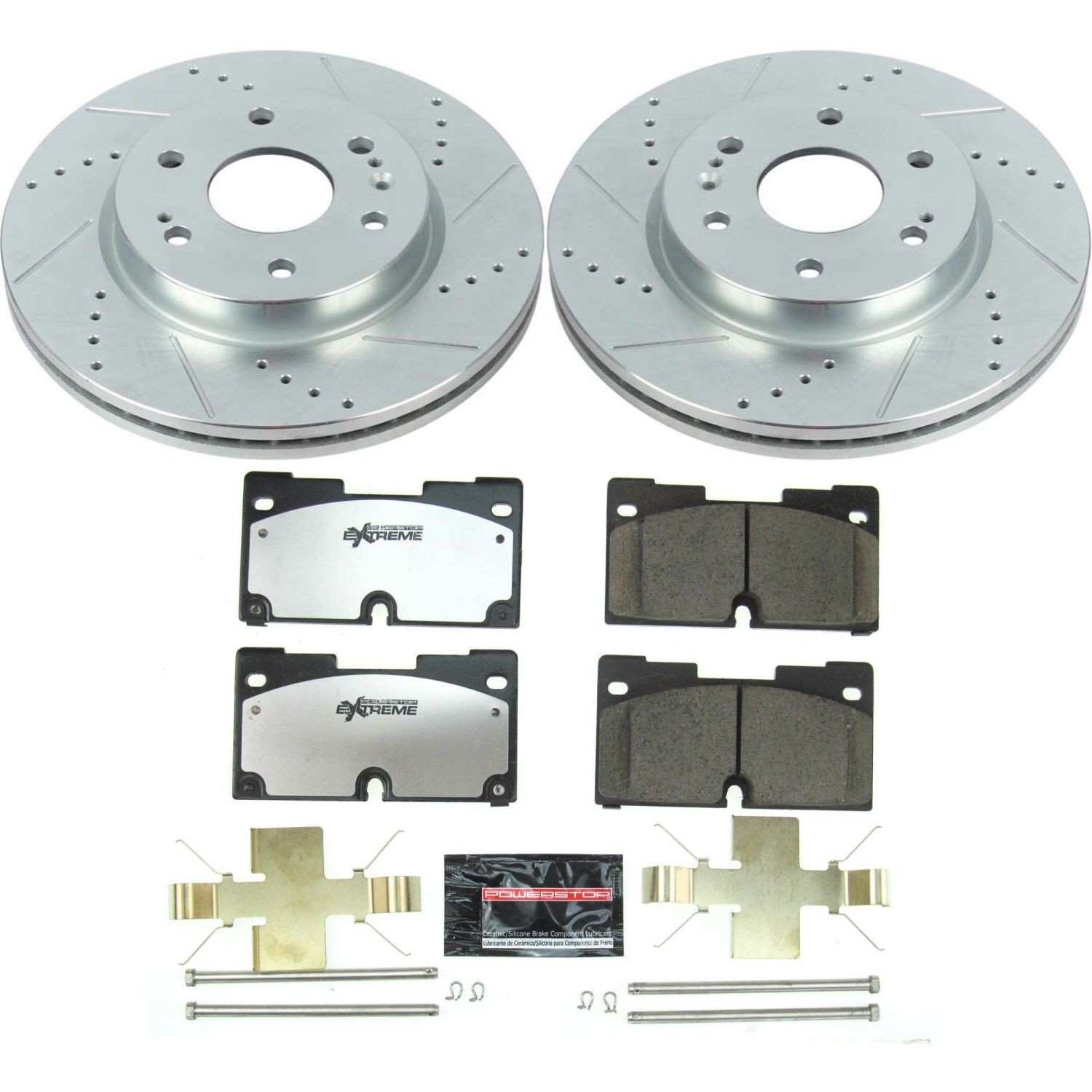 PowerStop Z36 Truck & Tow Front Brake Kit - 6-Pc, Carbon-Fiber Ceramic, Drilled & Slotted Rotors — image 2