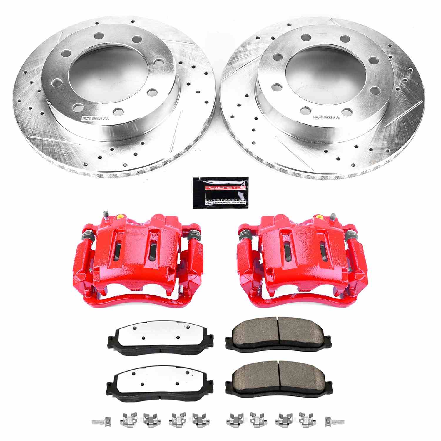 PowerStop Z36 Truck & Tow Front Brake Kit - 8-Pc, Carbon-Fiber Ceramic, Drilled & Slotted Rotors — image 2