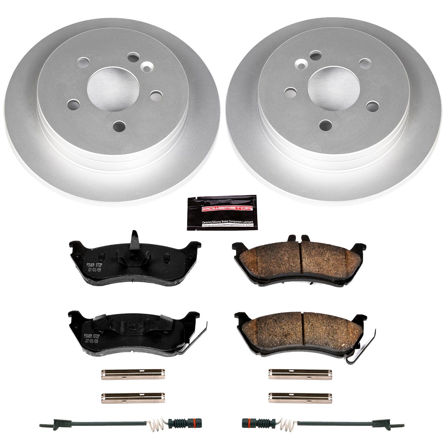 PowerStop Z23 Evolution Sport Rear Brake Kit - 6-Pc, Carbon-Fiber Ceramic, Geomet Fully Coated Rotors — image 2