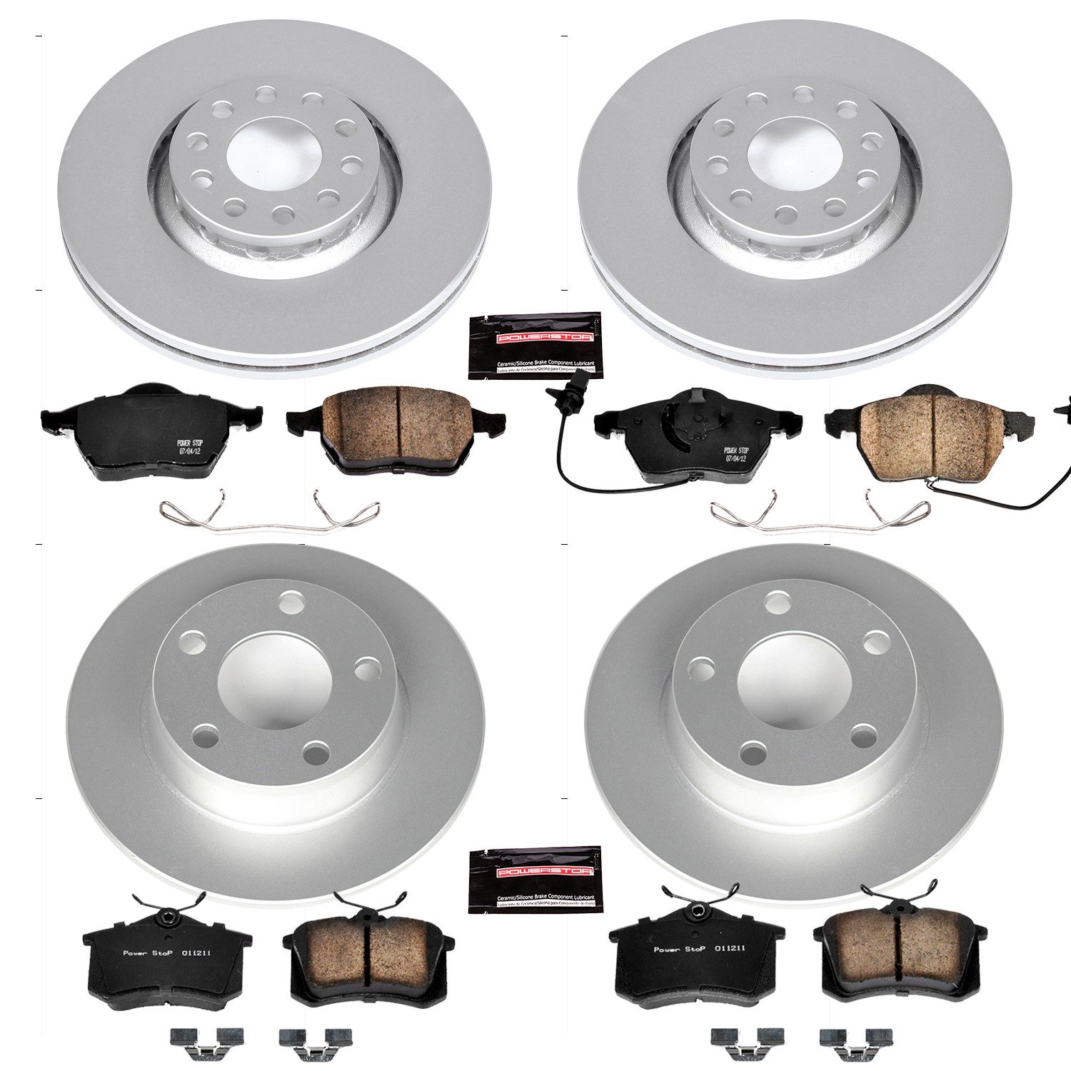 PowerStop Z23 Evolution Sport Front & Rear Brake Kit - 4-Pc, Carbon-Fiber Ceramic, Geomet Fully Coated Rotors — image 2