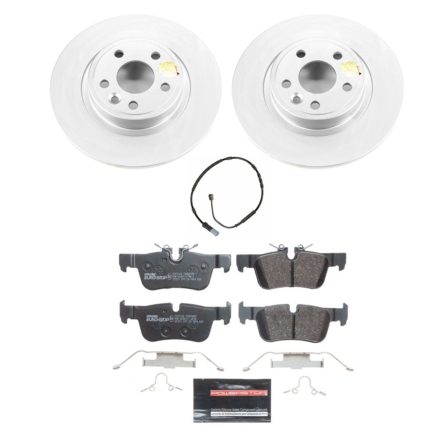 PowerStop EuroStop Brake Kit - 6-Pc, Geomet Fully Coated Rotors — image 2