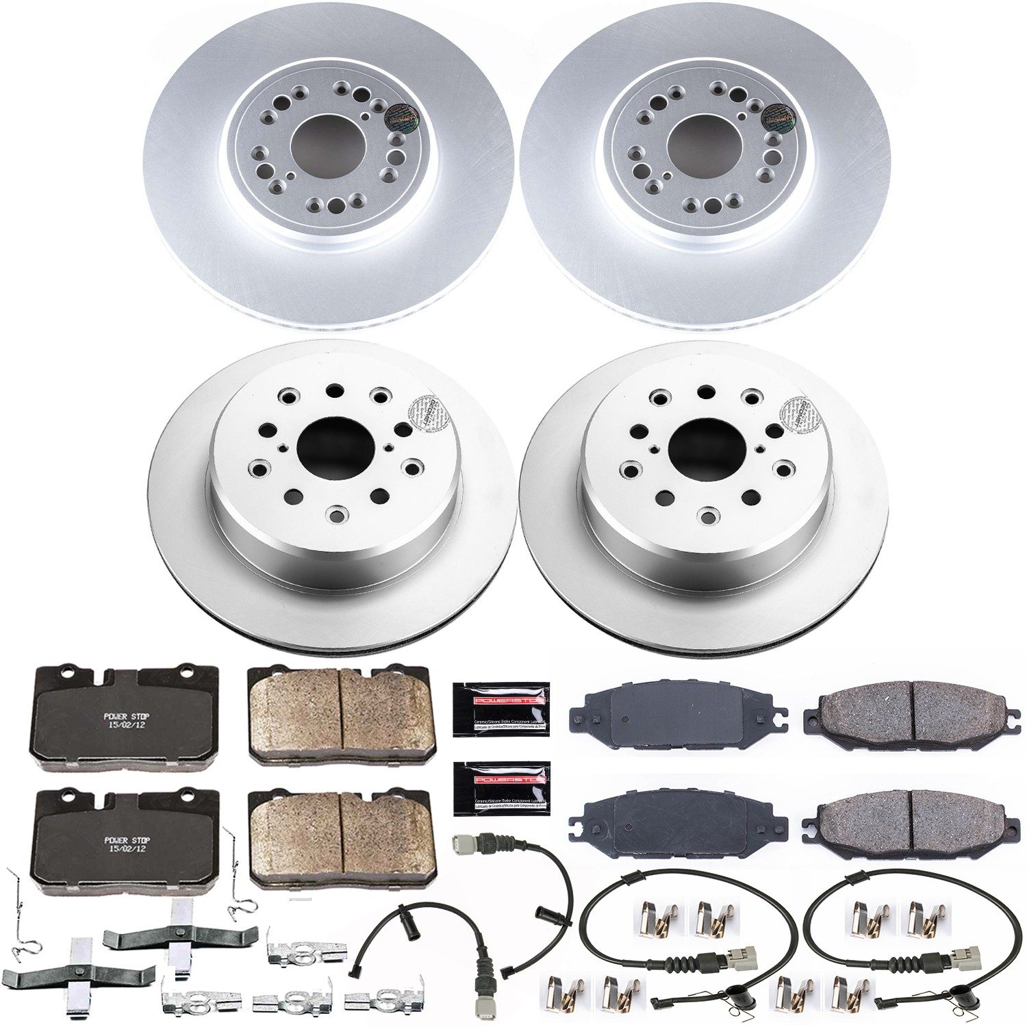 PowerStop Z17 Evolution Ceramic Front & Rear Brake Kit - 6-Pc, Ceramic, Geomet Fully Coated Rotors — image 2