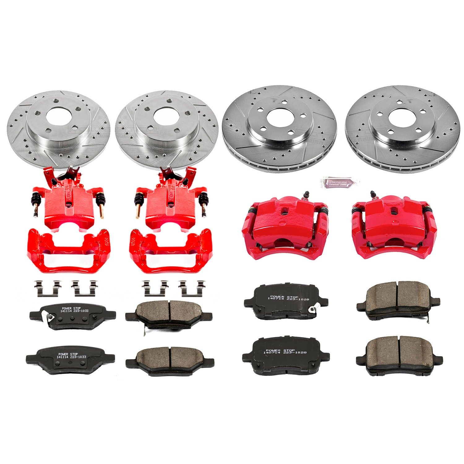 PowerStop Z23 Evolution Sport Front & Rear Brake Kit - 8-Pc, Carbon-Fiber Ceramic, Drilled & Slotted Rotors — image 2
