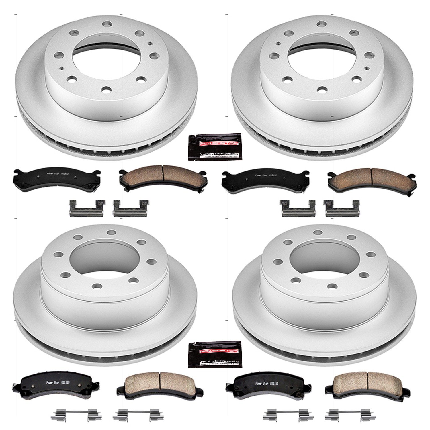 PowerStop Z17 Evolution Ceramic Front & Rear Brake Kit - 4-Pc, Ceramic, Geomet Fully Coated Rotors — image 2