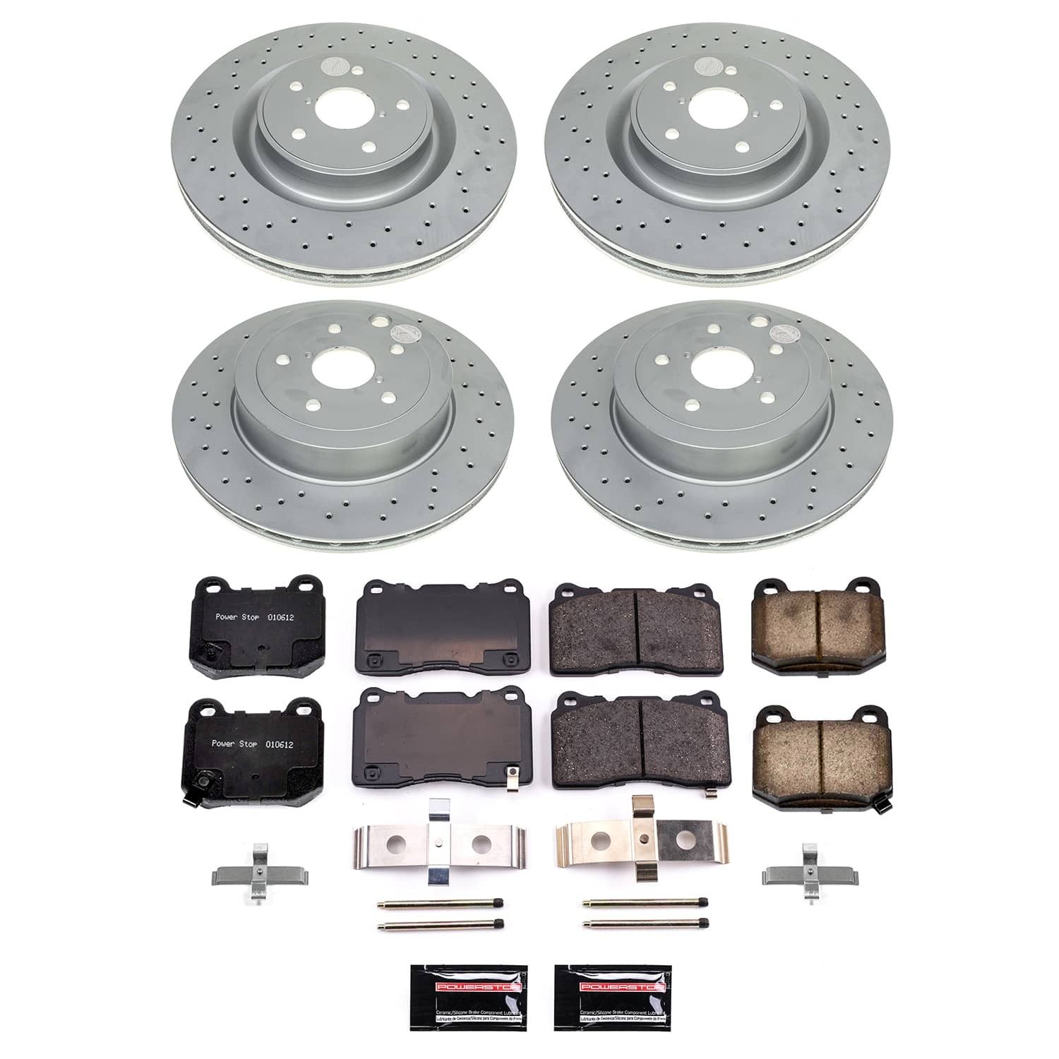 PowerStop Z17 Evolution Ceramic Front & Rear Brake Kit - 4-Pc, Ceramic, Geomet Fully Coated Rotors — image 2