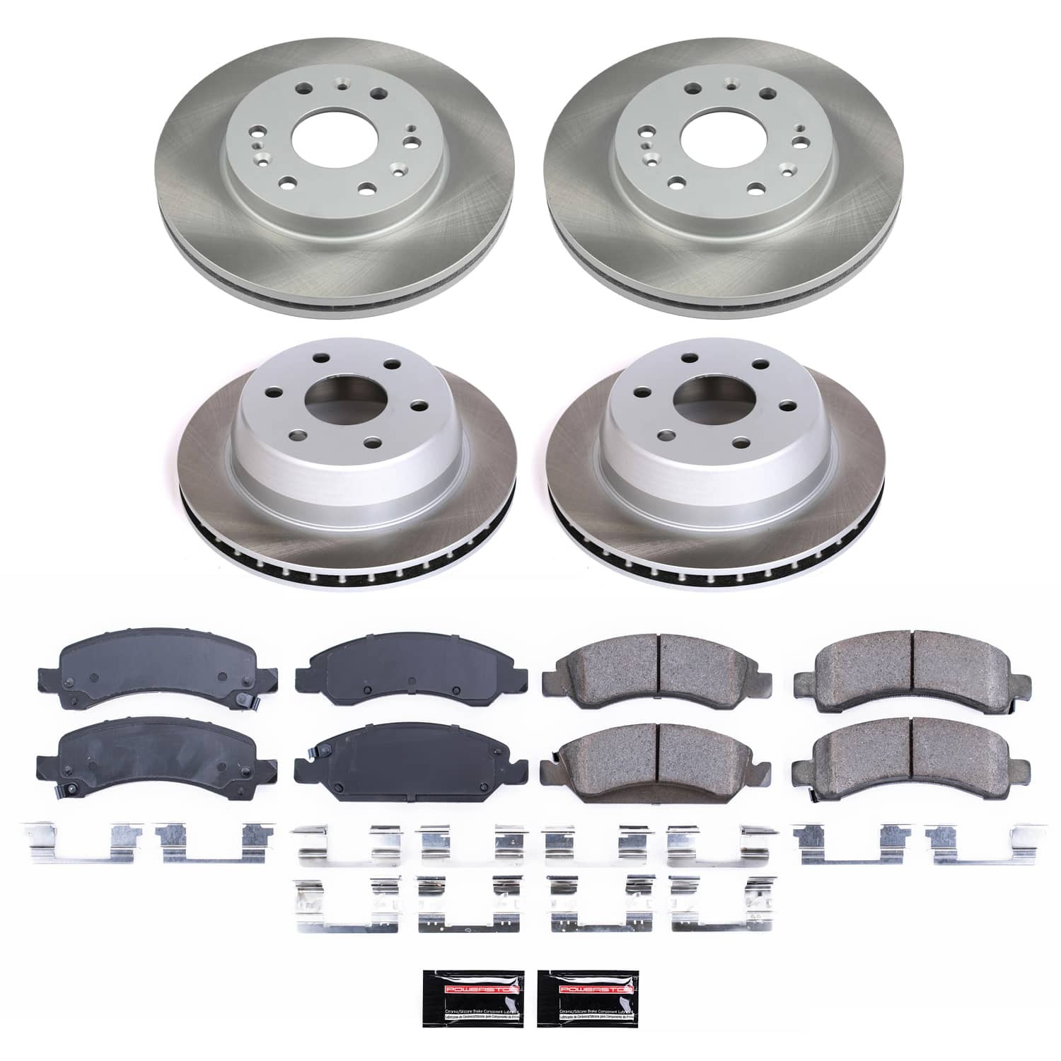 PowerStop Z17 Evolution Ceramic Front & Rear Brake Kit - 4-Pc, Ceramic, Semi Coated Rotors - 2