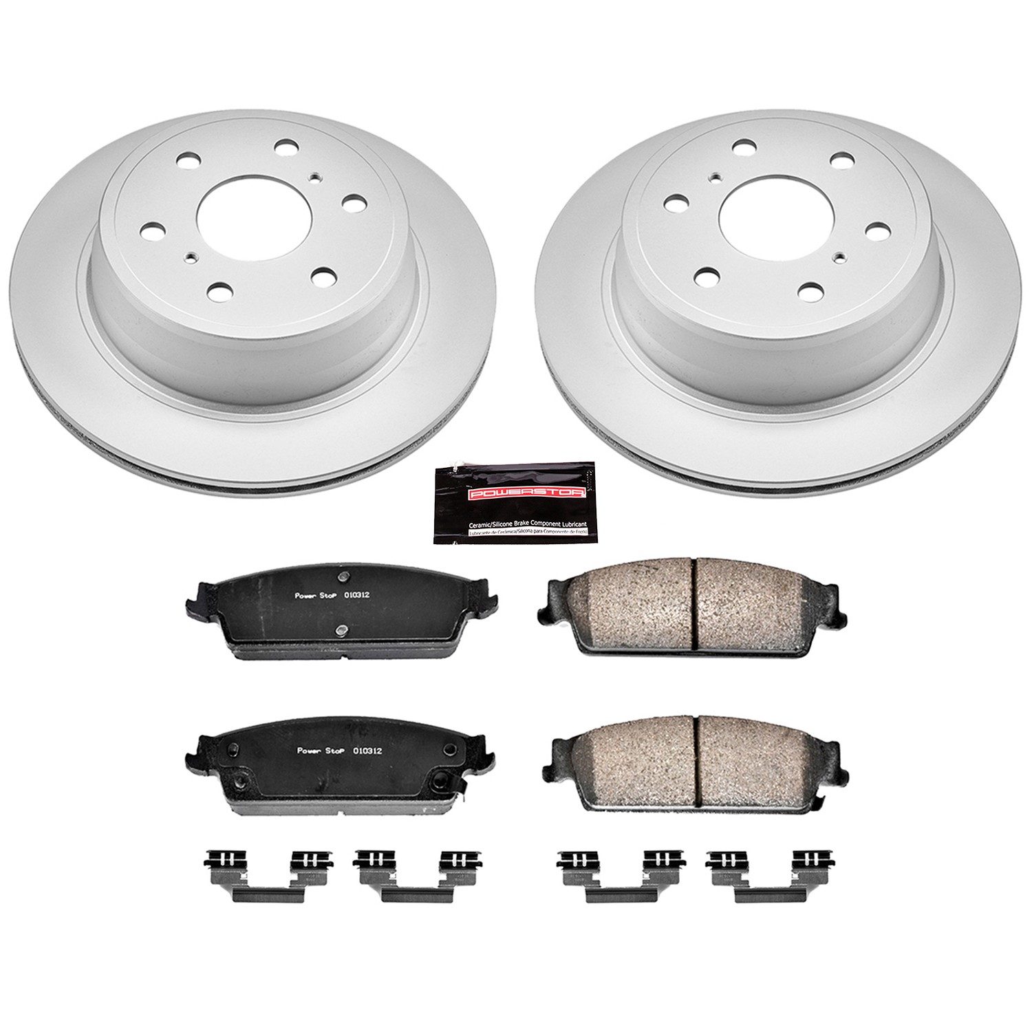 PowerStop Z17 Evolution Ceramic Rear Brake Kit - 4-Pc, Ceramic, Geomet Fully Coated Rotors — image 2