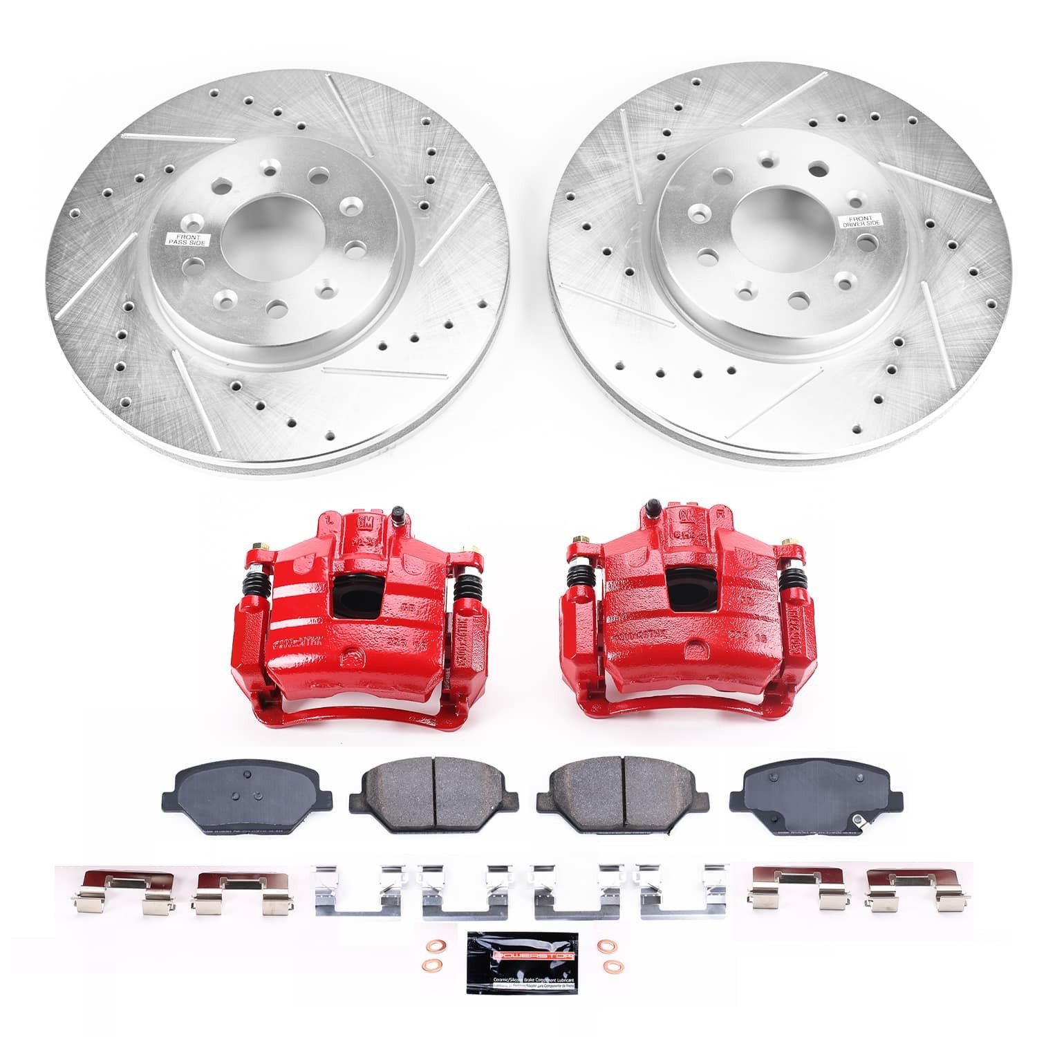 PowerStop Z23 Evolution Sport Front Brake Kit - 8-Pc, Carbon-Fiber Ceramic, Drilled & Slotted Rotors — image 2