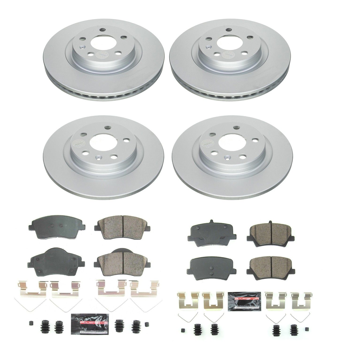 PowerStop Z23 Evolution Sport Front & Rear Brake Kit - 4-Pc, Carbon-Fiber Ceramic, Geomet Fully Coated Rotors — image 2