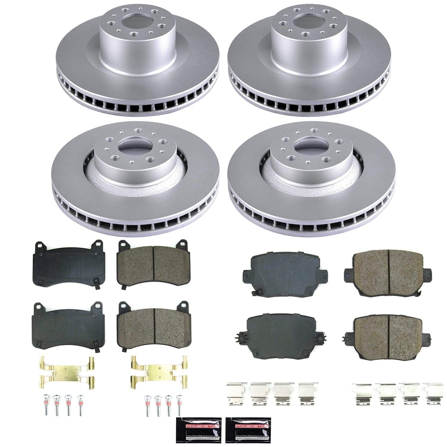 PowerStop Z17 Evolution Ceramic Front & Rear Brake Kit - 4-Pc, Ceramic, Geomet Fully Coated Rotors — image 2