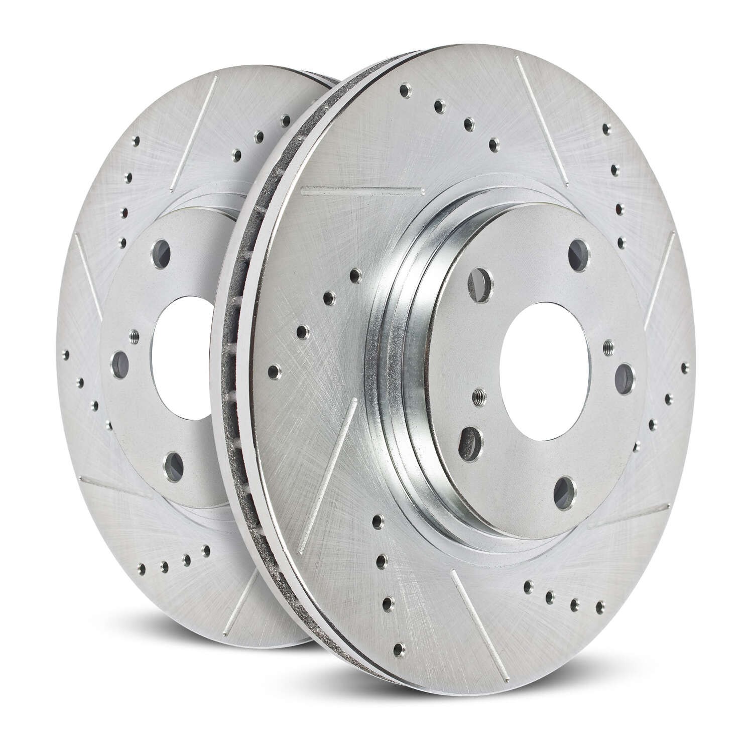 PowerStop Evolution Sport Rear Brake Rotors - Drilled & Slotted Zinc Plated - 2