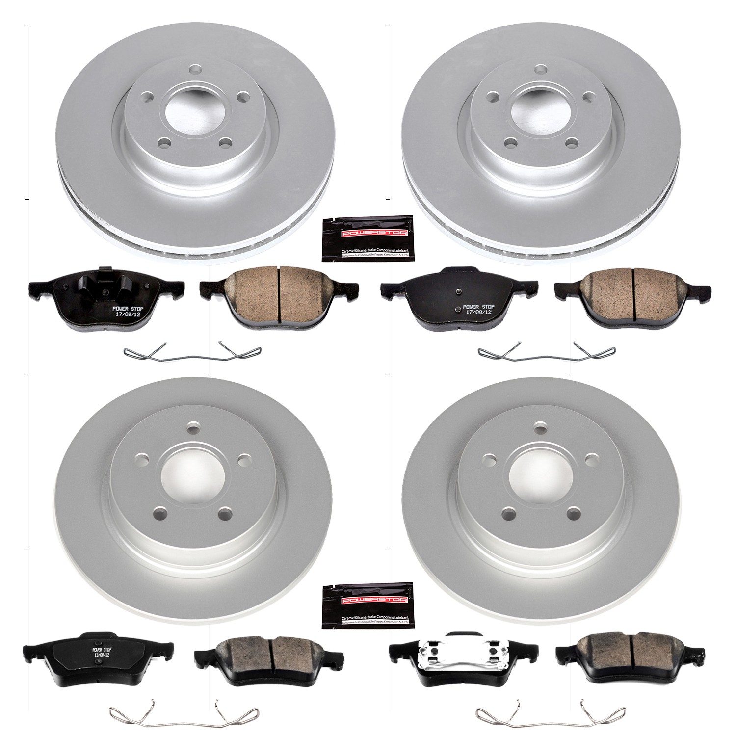 PowerStop Z23 Evolution Sport Front & Rear Brake Kit - 4-Pc, Carbon-Fiber Ceramic, Geomet Fully Coated Rotors — image 2