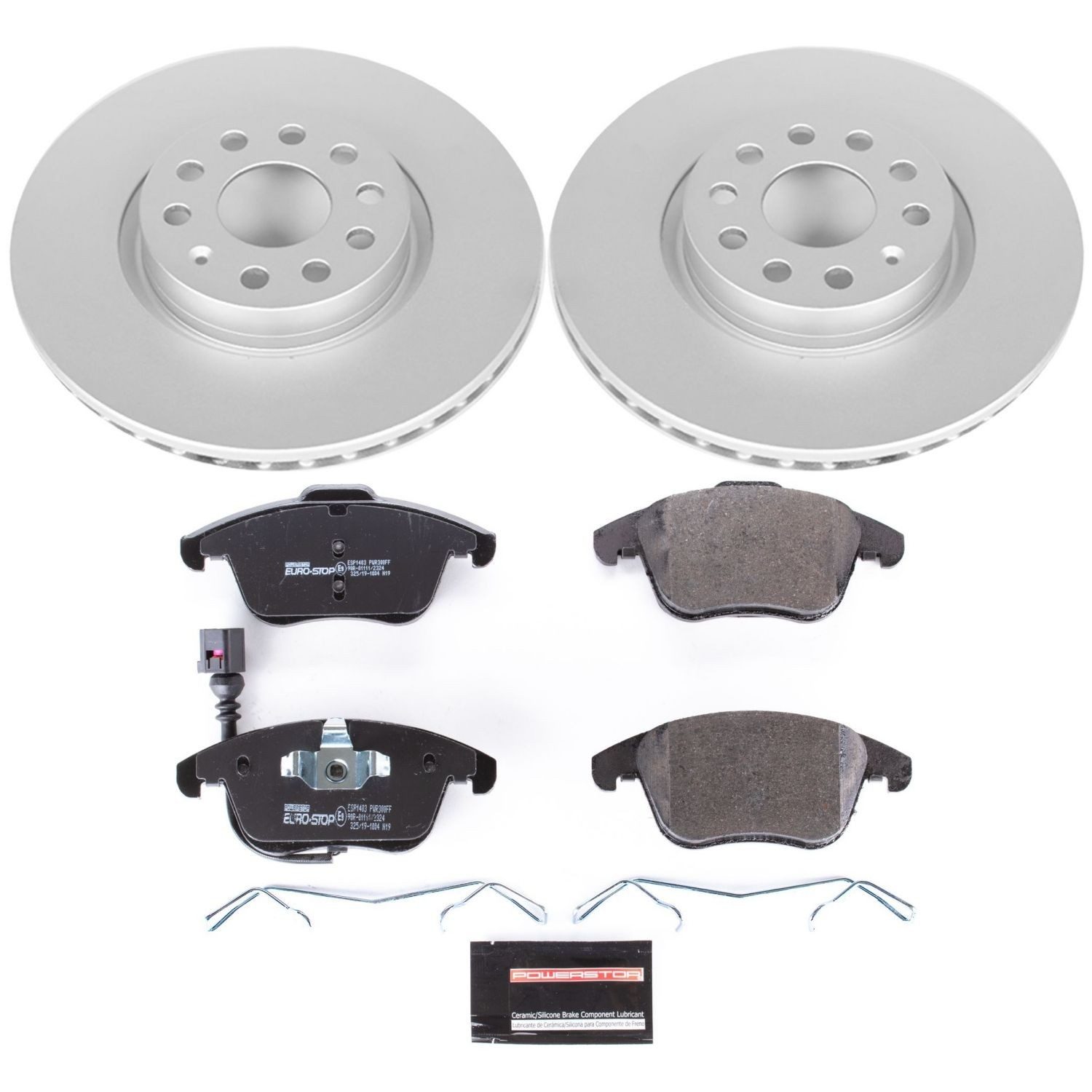PowerStop EuroStop Brake Kit - 4-Pc, Geomet Fully Coated Rotors — image 2