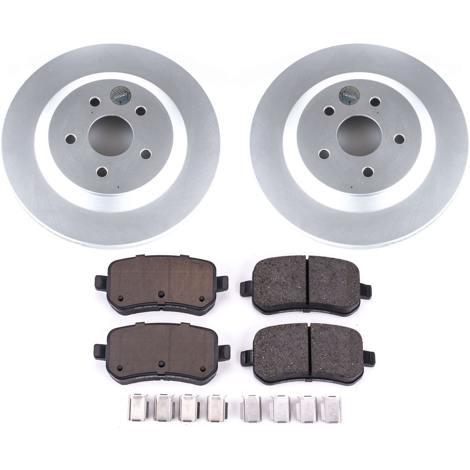 PowerStop Z17 Evolution Ceramic Rear Brake Kit - 4-Pc, Ceramic, Geomet Fully Coated Rotors - 2