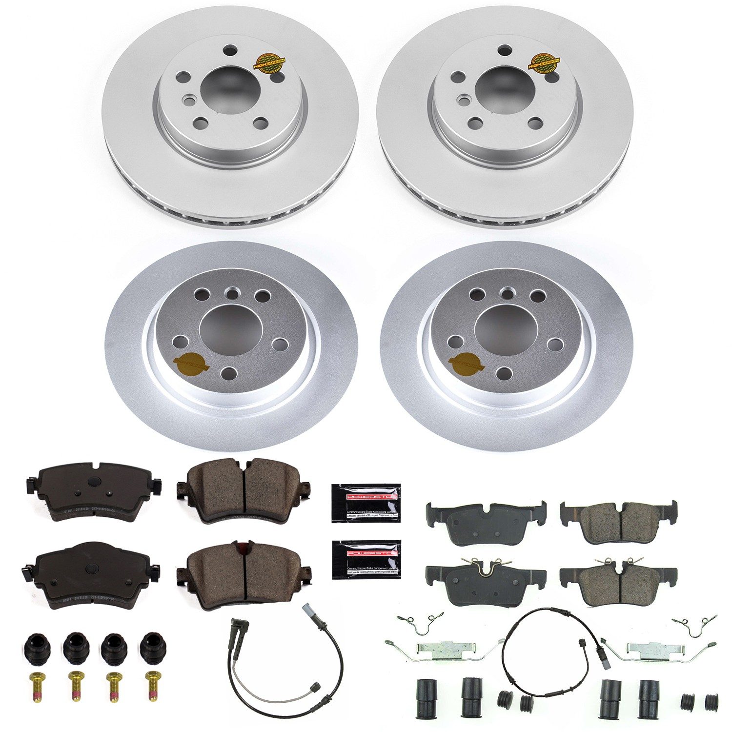 PowerStop Z23 Evolution Sport Front & Rear Brake Kit - 6-Pc, Carbon-Fiber Ceramic, Geomet Fully Coated Rotors — image 2