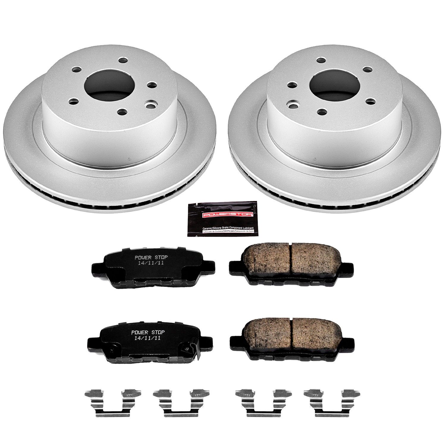PowerStop Z17 Evolution Ceramic Rear Brake Kit - 4-Pc, Ceramic, Geomet Fully Coated Rotors — image 2