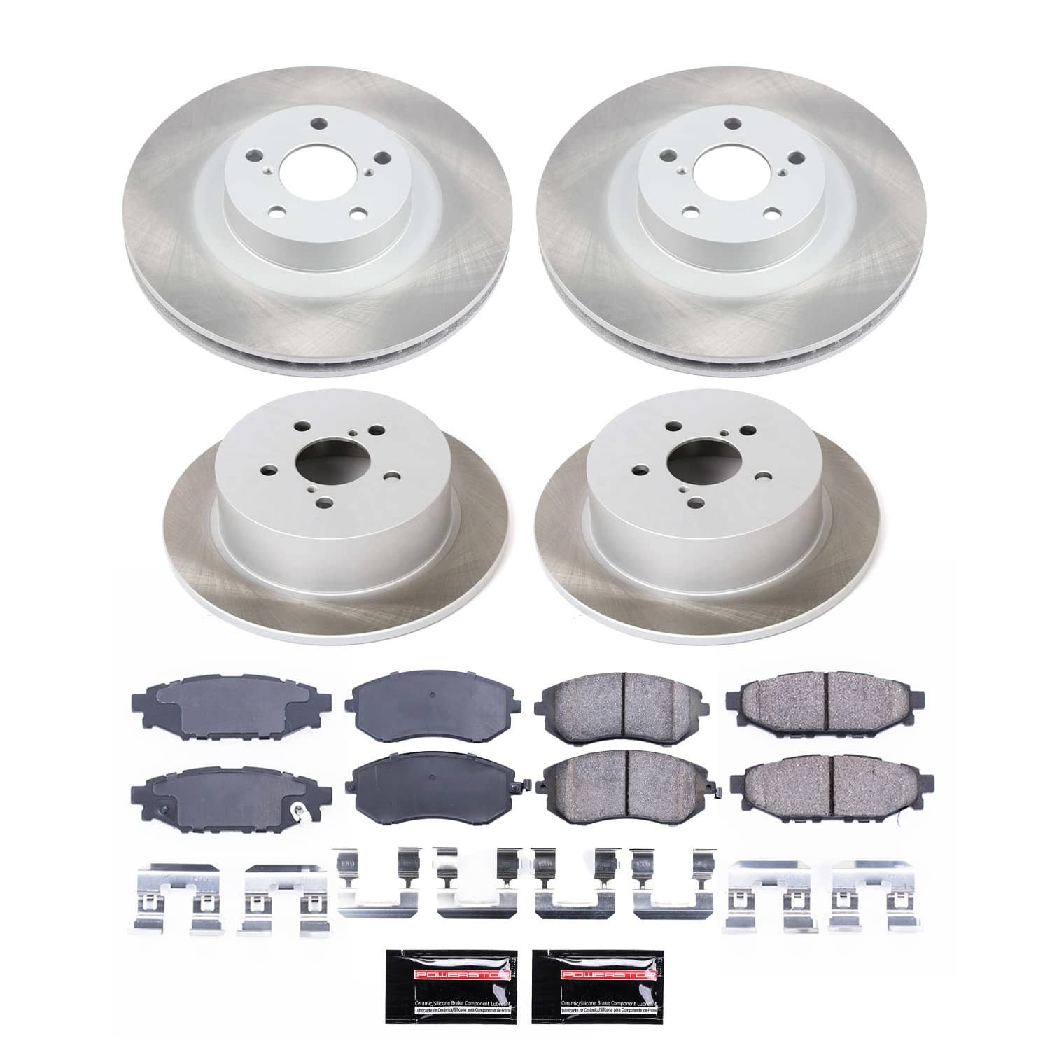 PowerStop Z17 Evolution Ceramic Front & Rear Brake Kit - 4-Pc, Ceramic, Semi Coated Rotors — image 2