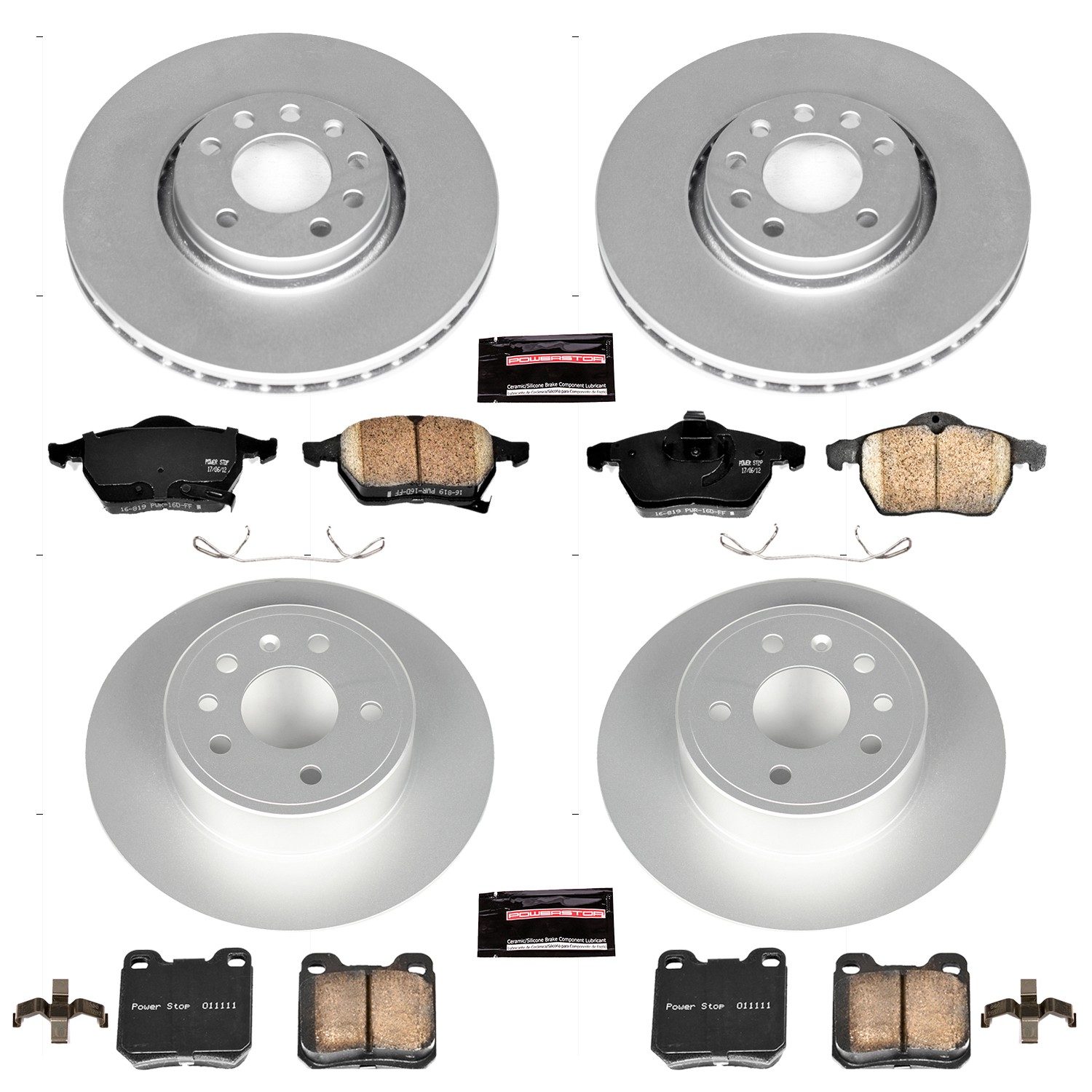 PowerStop Z23 Evolution Sport Front & Rear Brake Kit - 4-Pc, Carbon-Fiber Ceramic, Geomet Fully Coated Rotors — image 2