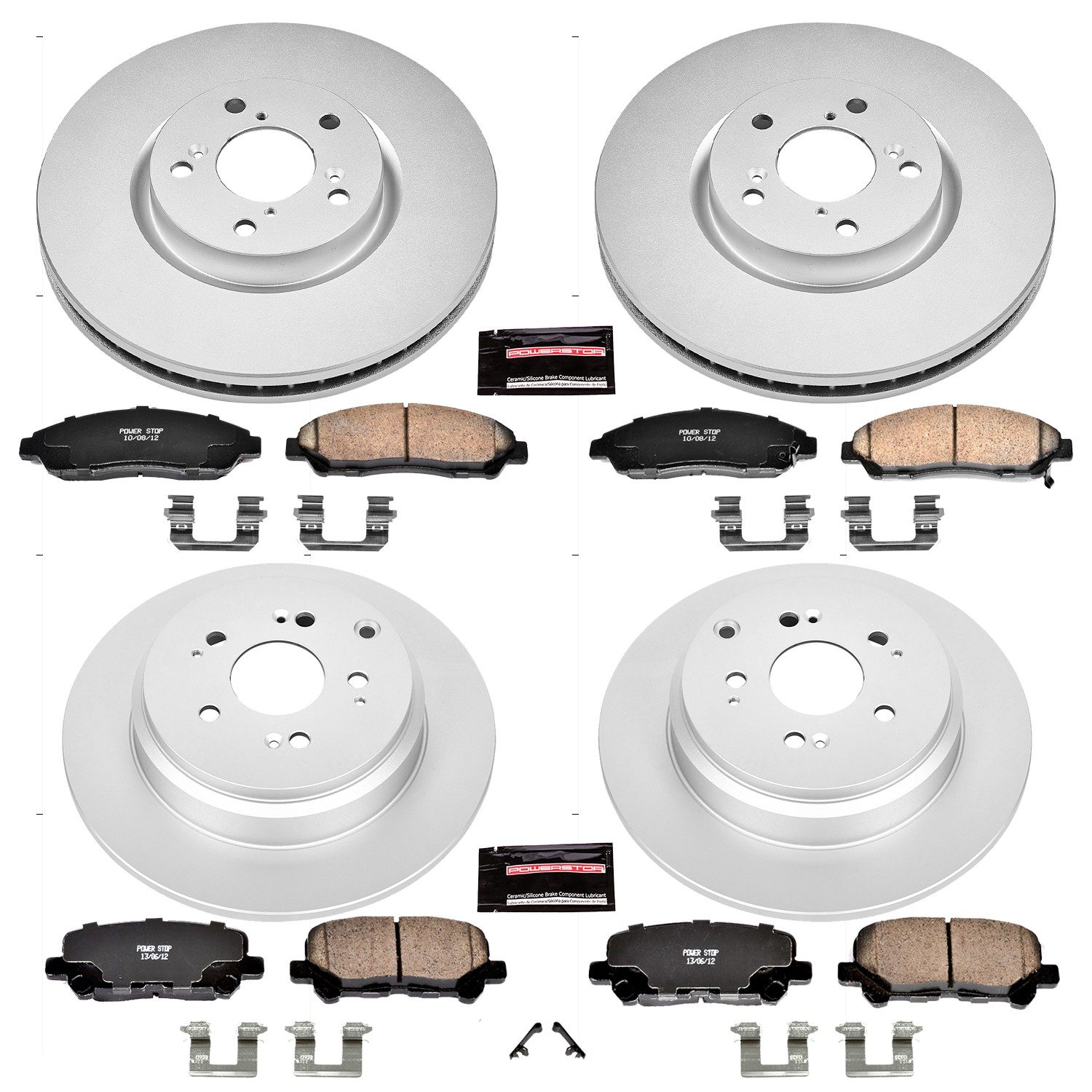 PowerStop Z17 Evolution Ceramic Front & Rear Brake Kit - 4-Pc, Ceramic, Geomet Fully Coated Rotors — image 2
