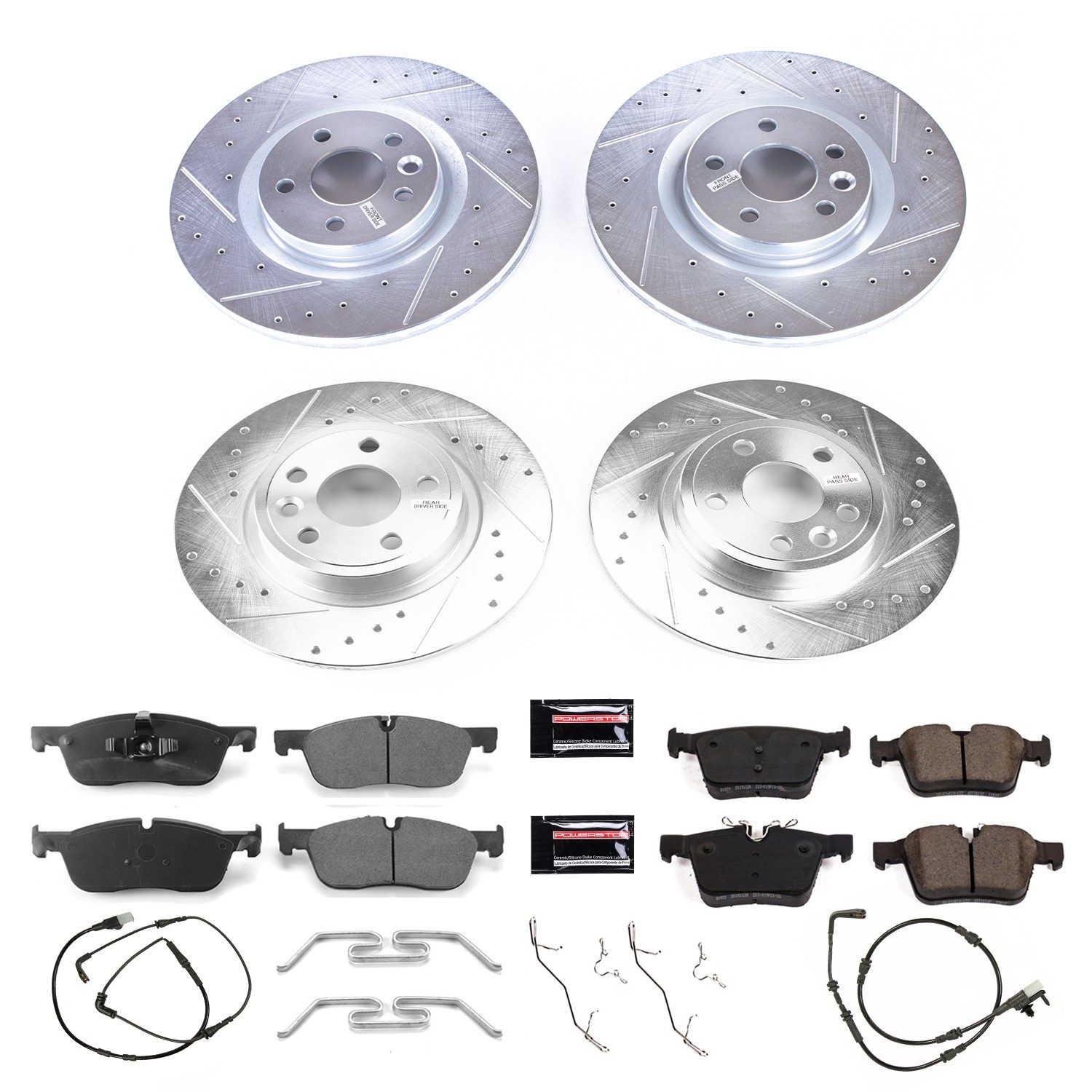 PowerStop Z23 Evolution Sport Front & Rear Brake Kit - 6-Pc, Carbon-Fiber Ceramic, Drilled & Slotted Rotors — image 2