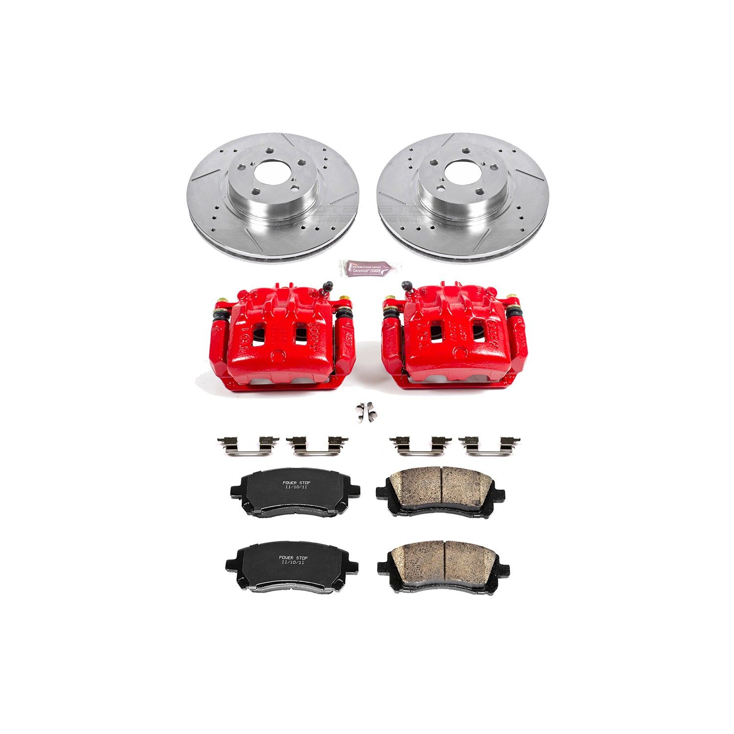 PowerStop Z23 Evolution Sport Front Brake Kit - 8-Pc, Carbon-Fiber Ceramic, Drilled & Slotted Rotors — image 2