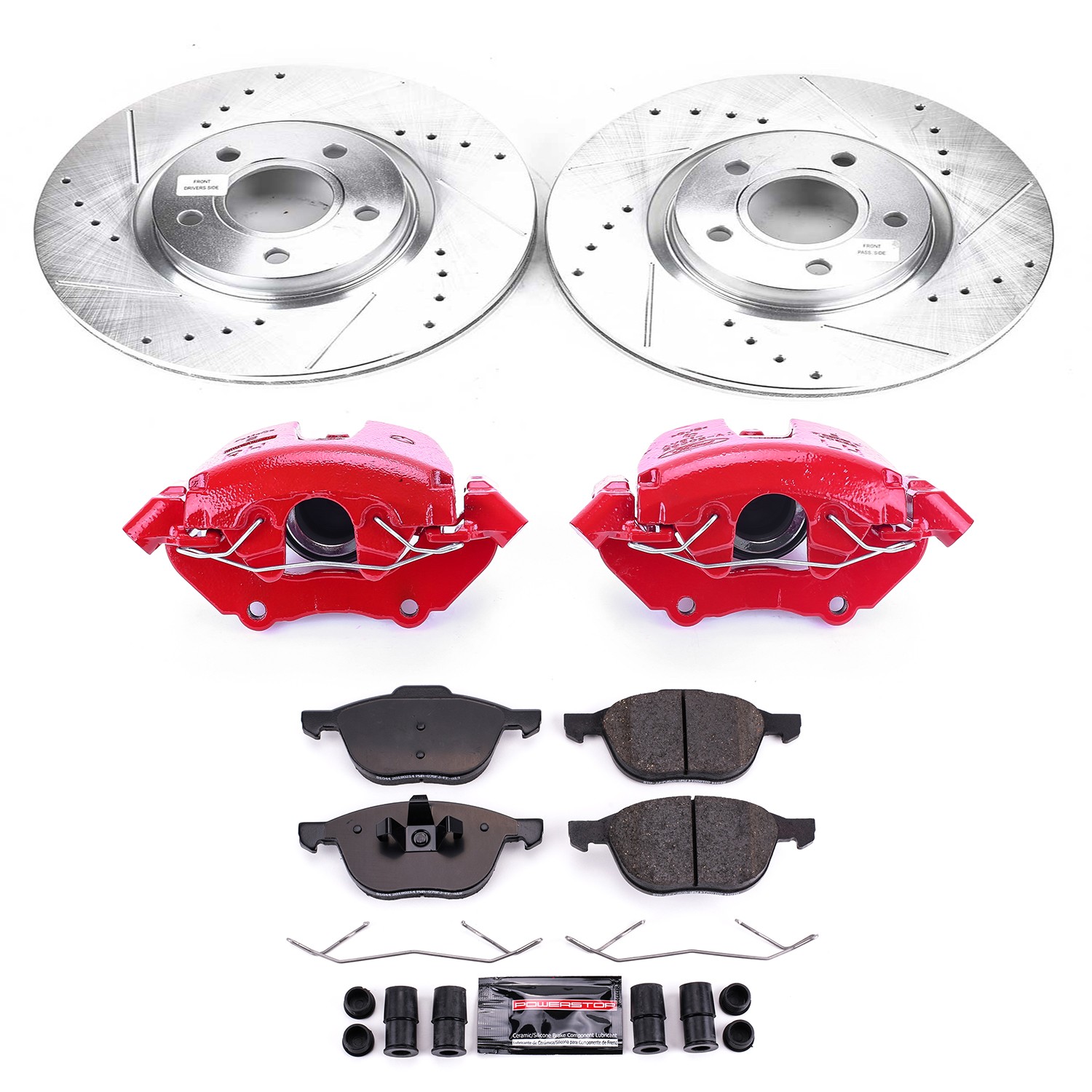 PowerStop Z23 Evolution Sport Brake Kit - 8-Pc, Carbon-Fiber Ceramic, Drilled & Slotted Rotors - 2