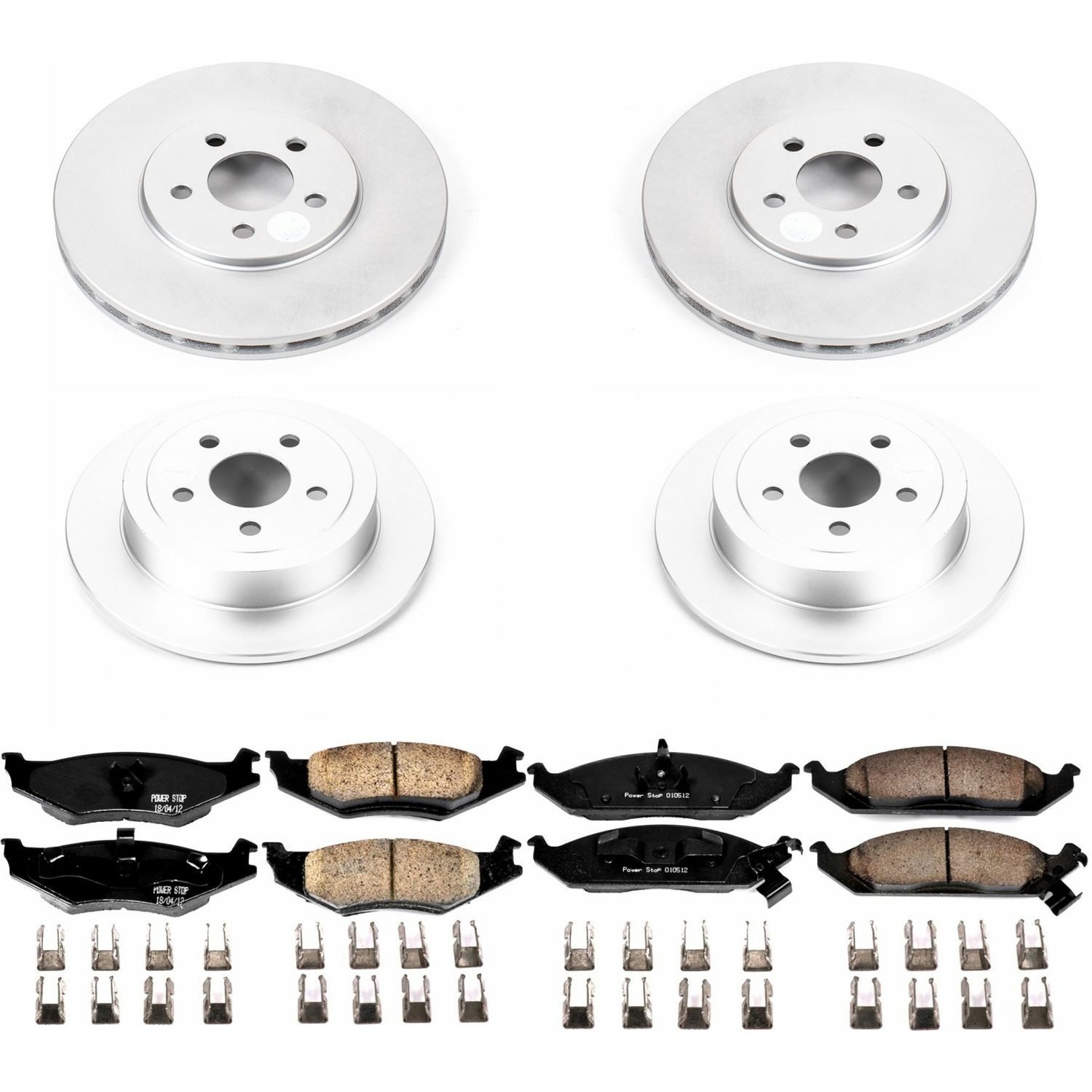 PowerStop Z17 Evolution Ceramic Front & Rear Brake Kit - 4-Pc, Ceramic, Geomet Fully Coated Rotors — image 2