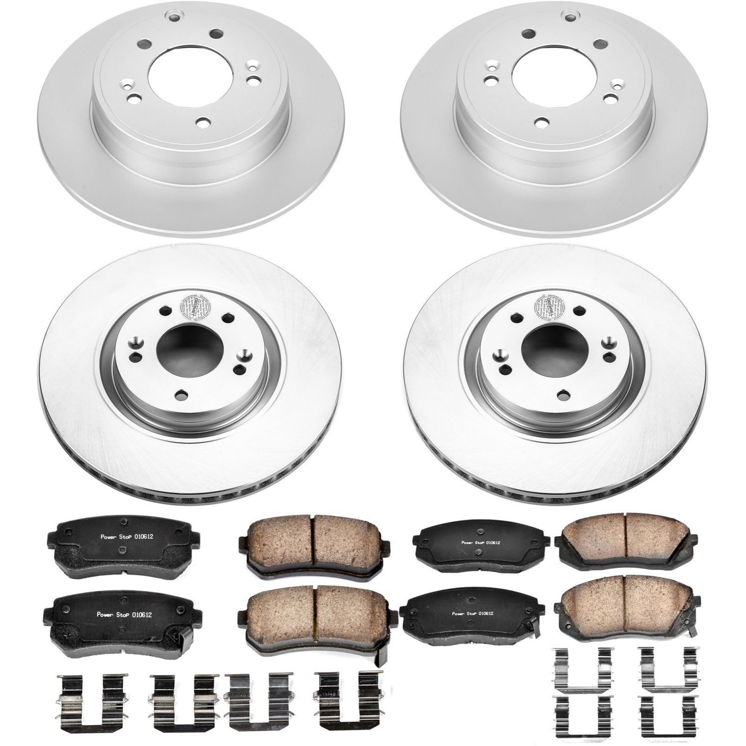 PowerStop Z17 Evolution Ceramic Front & Rear Brake Kit - 4-Pc, Ceramic, Geomet Fully Coated Rotors — image 2
