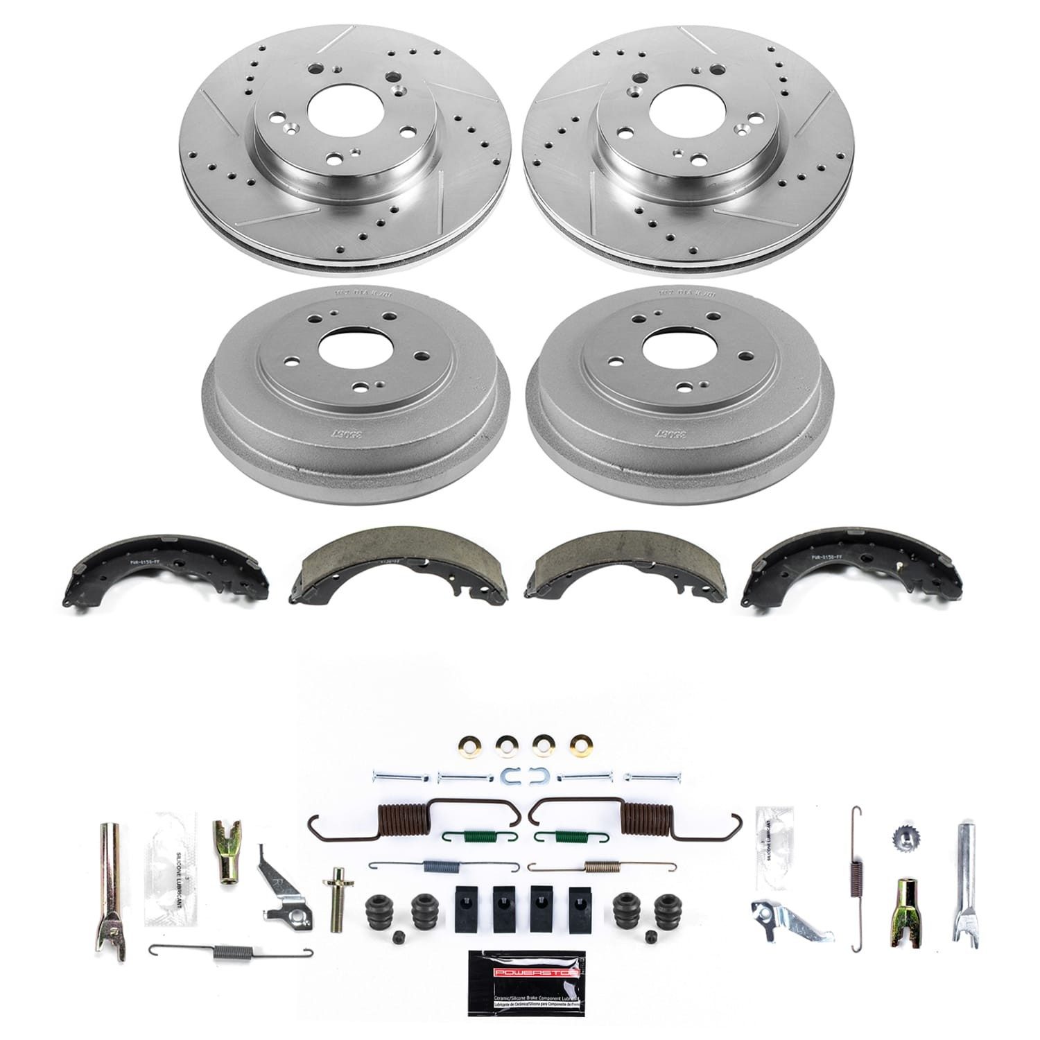 PowerStop Z26 Street Warrior Front & Rear Brake Pads - Carbon-Fiber Ceramic