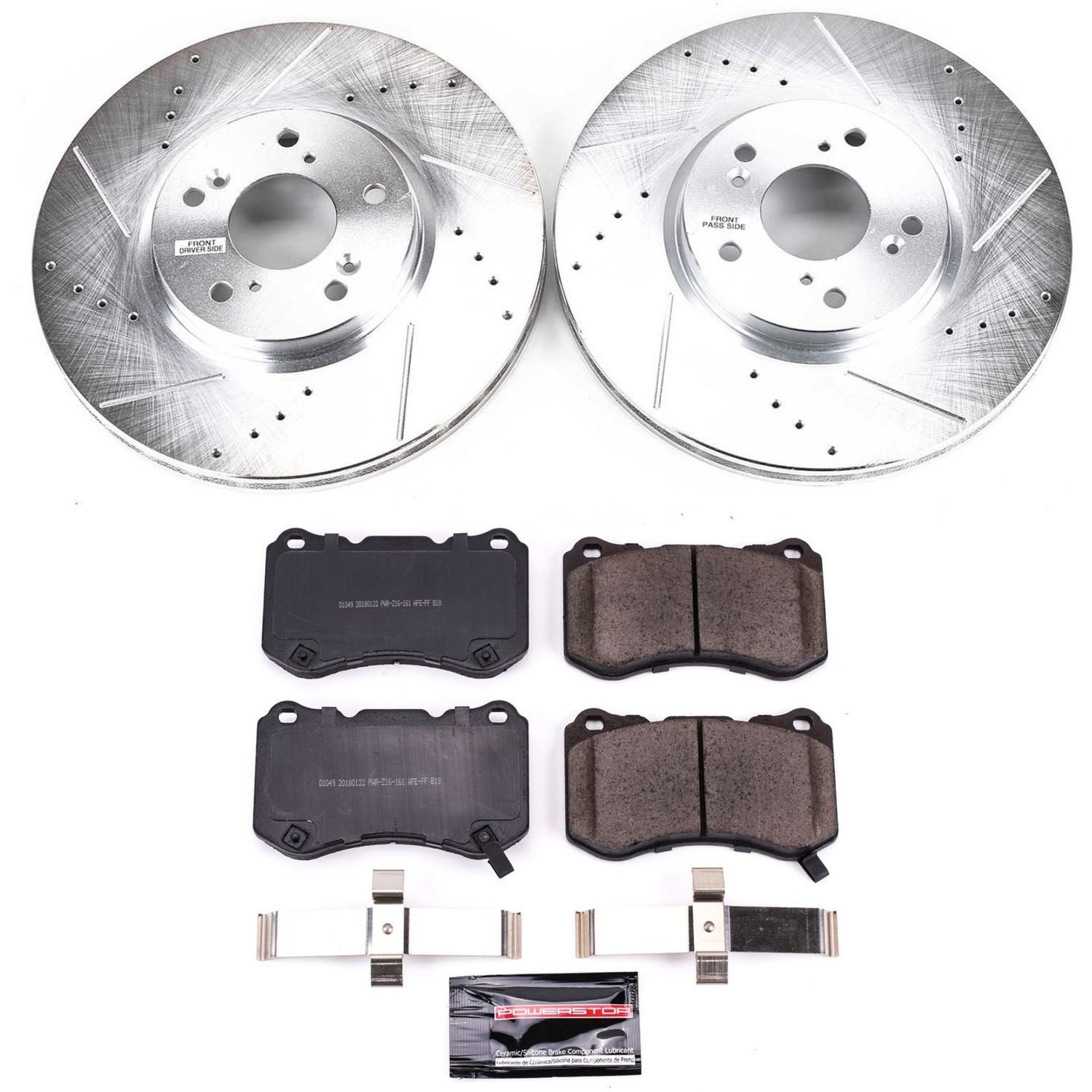 PowerStop Z23 Evolution Sport Front Brake Kit - 4-Pc, Carbon-Fiber Ceramic, Drilled & Slotted Rotors — image 2
