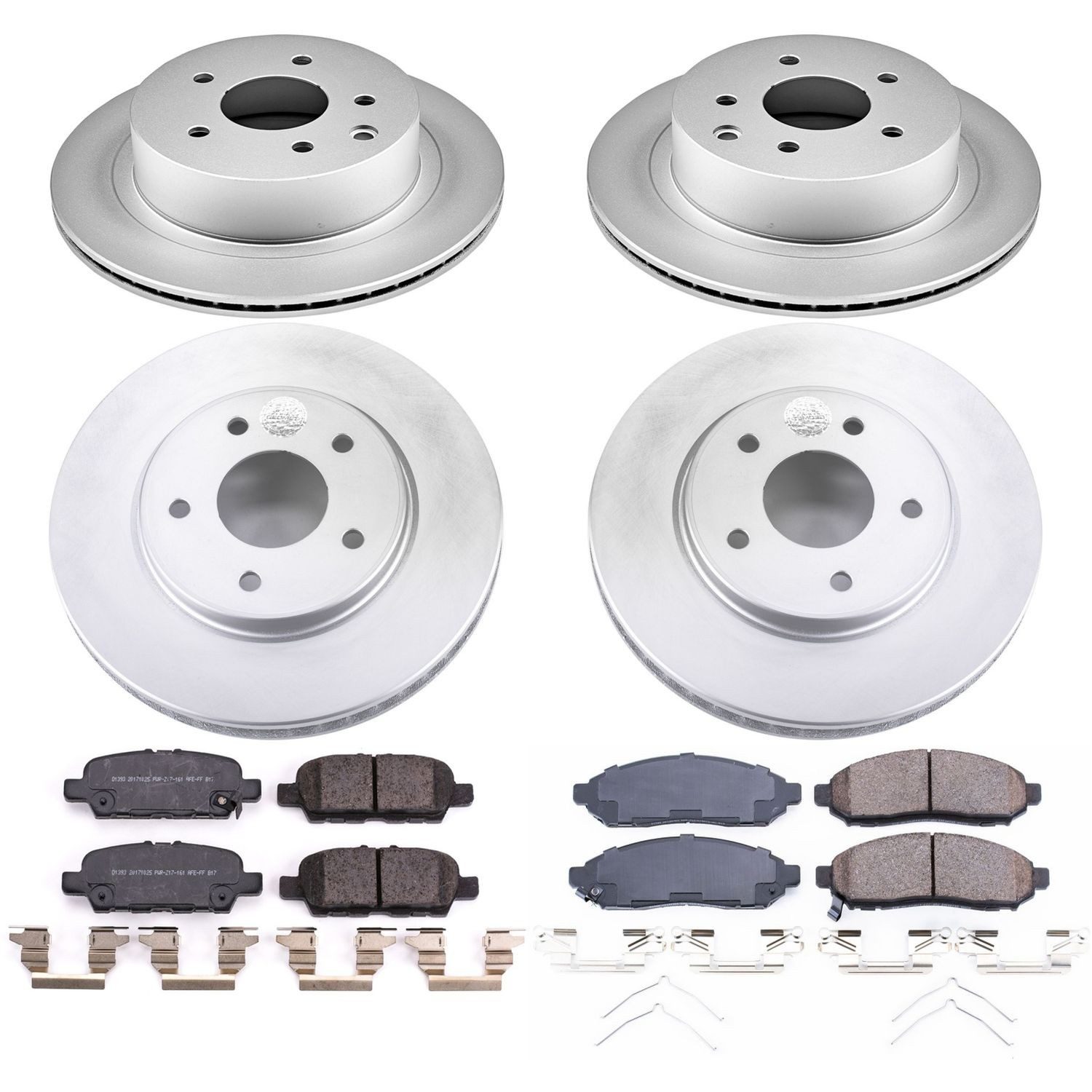 PowerStop Z17 Evolution Ceramic Front & Rear Brake Kit - 4-Pc, Ceramic, Geomet Fully Coated Rotors — image 2