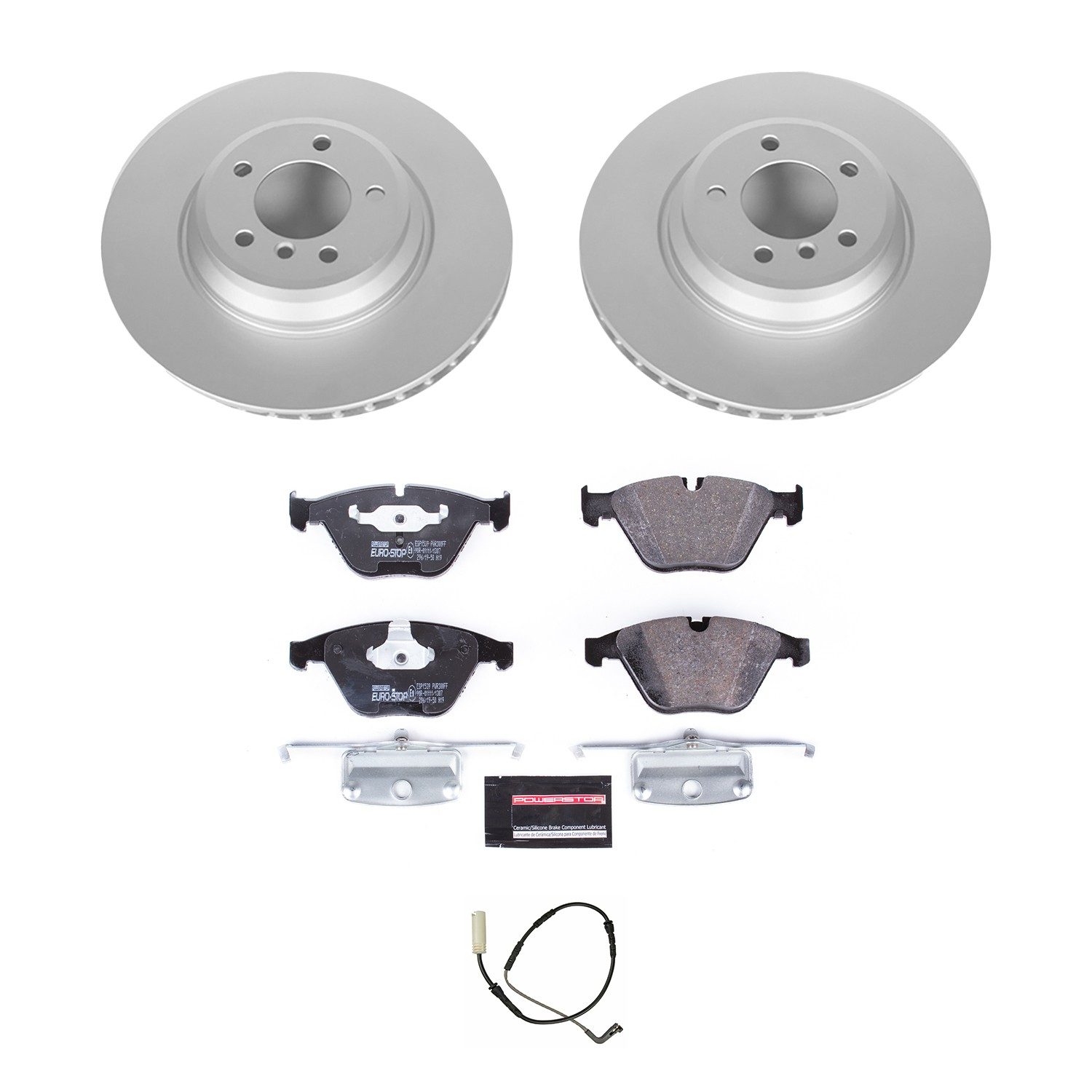 PowerStop EuroStop Brake Kit - 6-Pc, Geomet Fully Coated Rotors — image 2