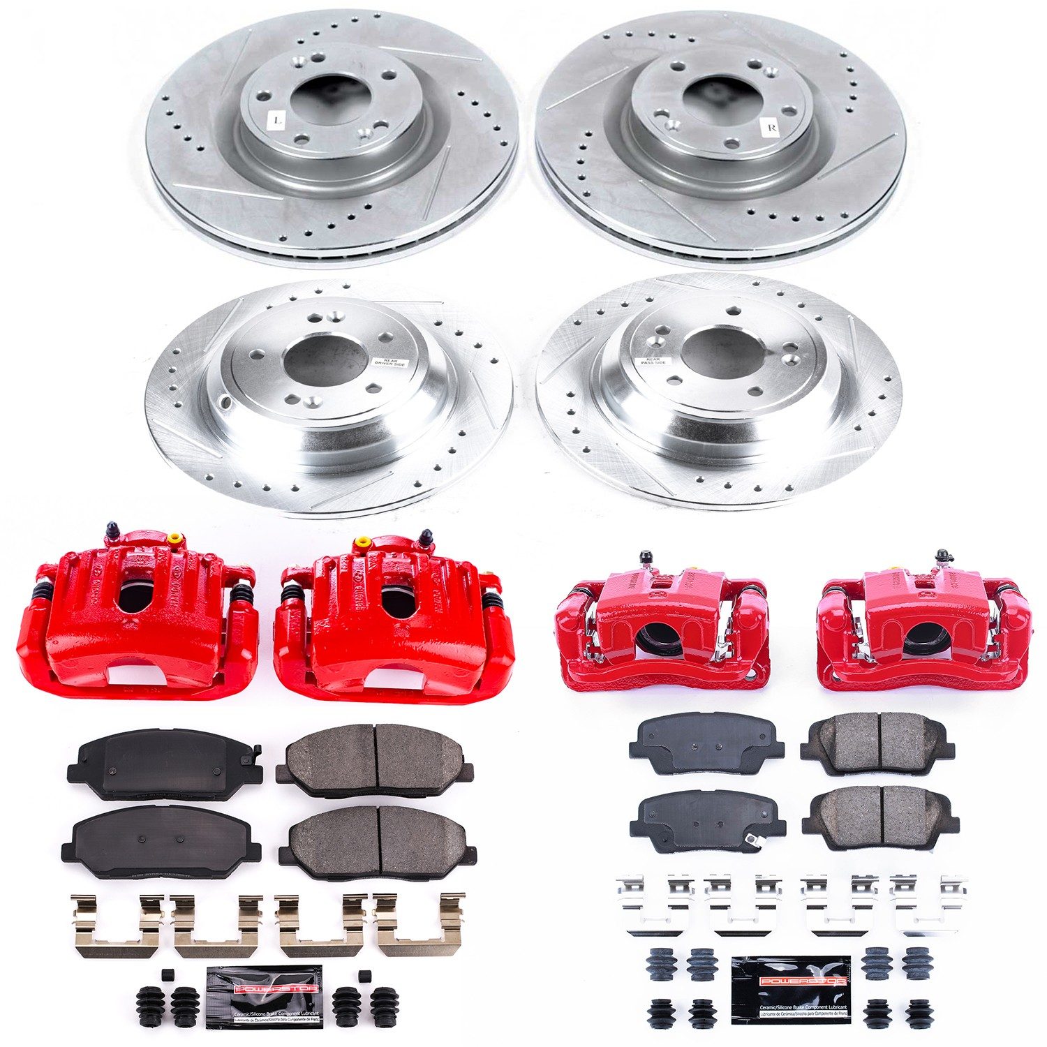 PowerStop Z23 Evolution Sport Brake Kit - 8-Pc, Carbon-Fiber Ceramic, Drilled & Slotted Rotors — image 2