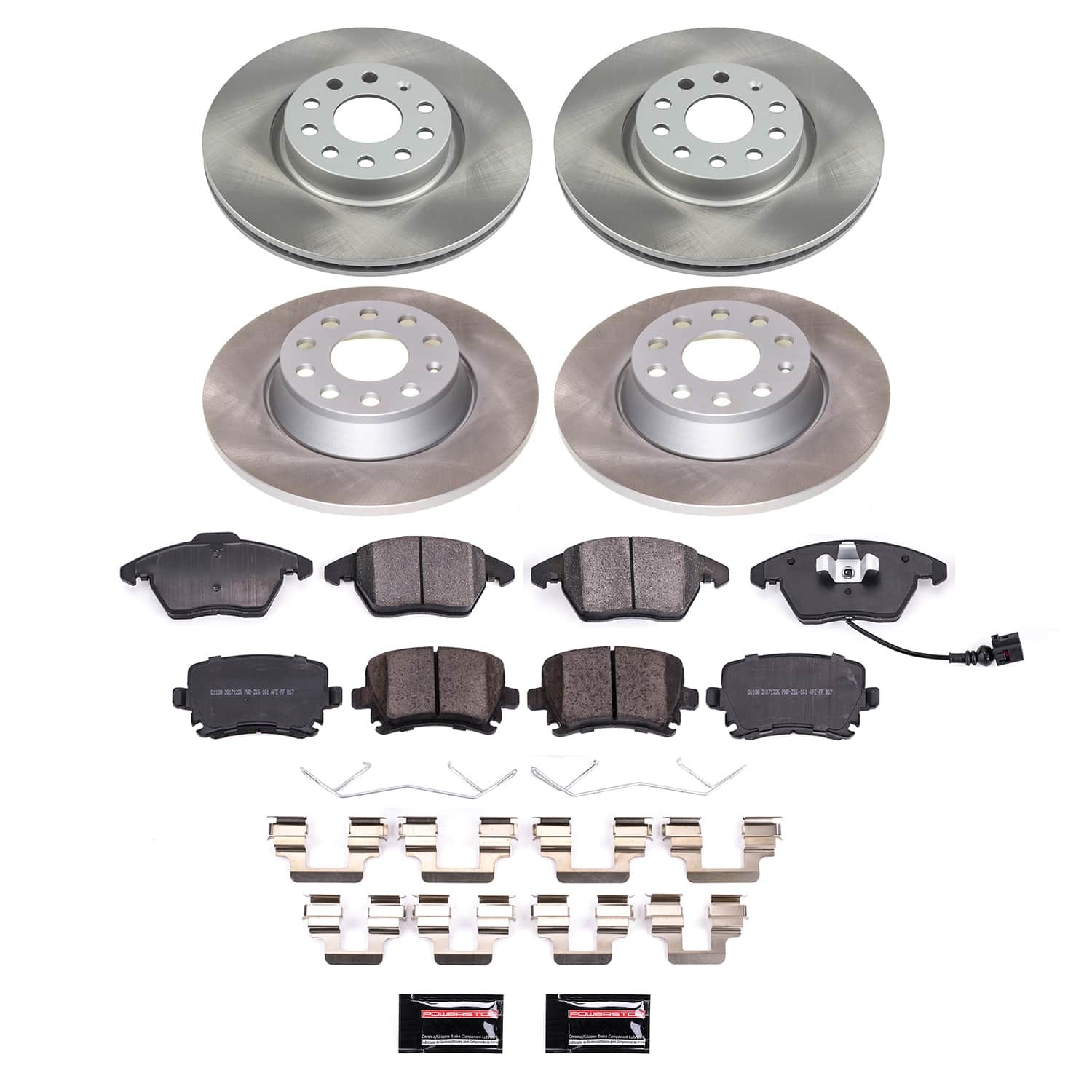 PowerStop Z17 Evolution Ceramic Front & Rear Brake Kit - 4-Pc, Ceramic, Semi Coated Rotors - 2