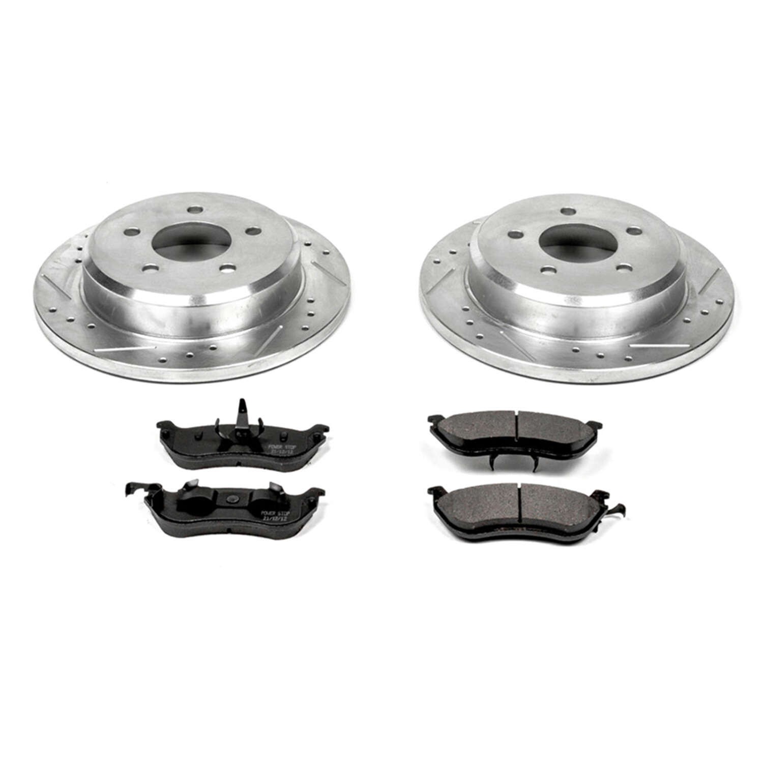 PowerStop Z23 Evolution Sport Rear Brake Kit - 4-Pc, Carbon-Fiber Ceramic, Drilled & Slotted Rotors - 2