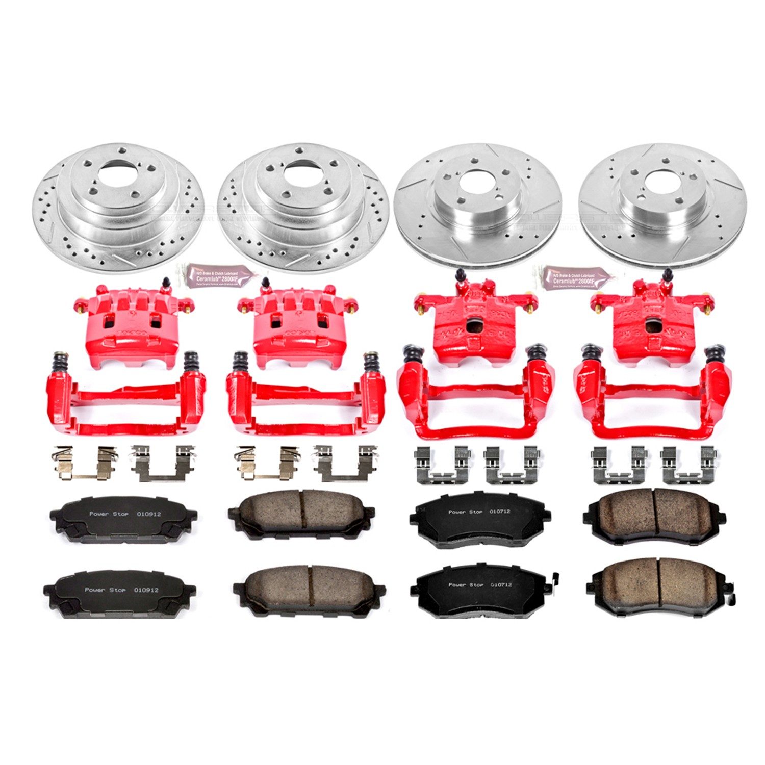 PowerStop Z23 Evolution Sport Front & Rear Brake Kit - 8-Pc, Carbon-Fiber Ceramic, Drilled & Slotted Rotors — image 2