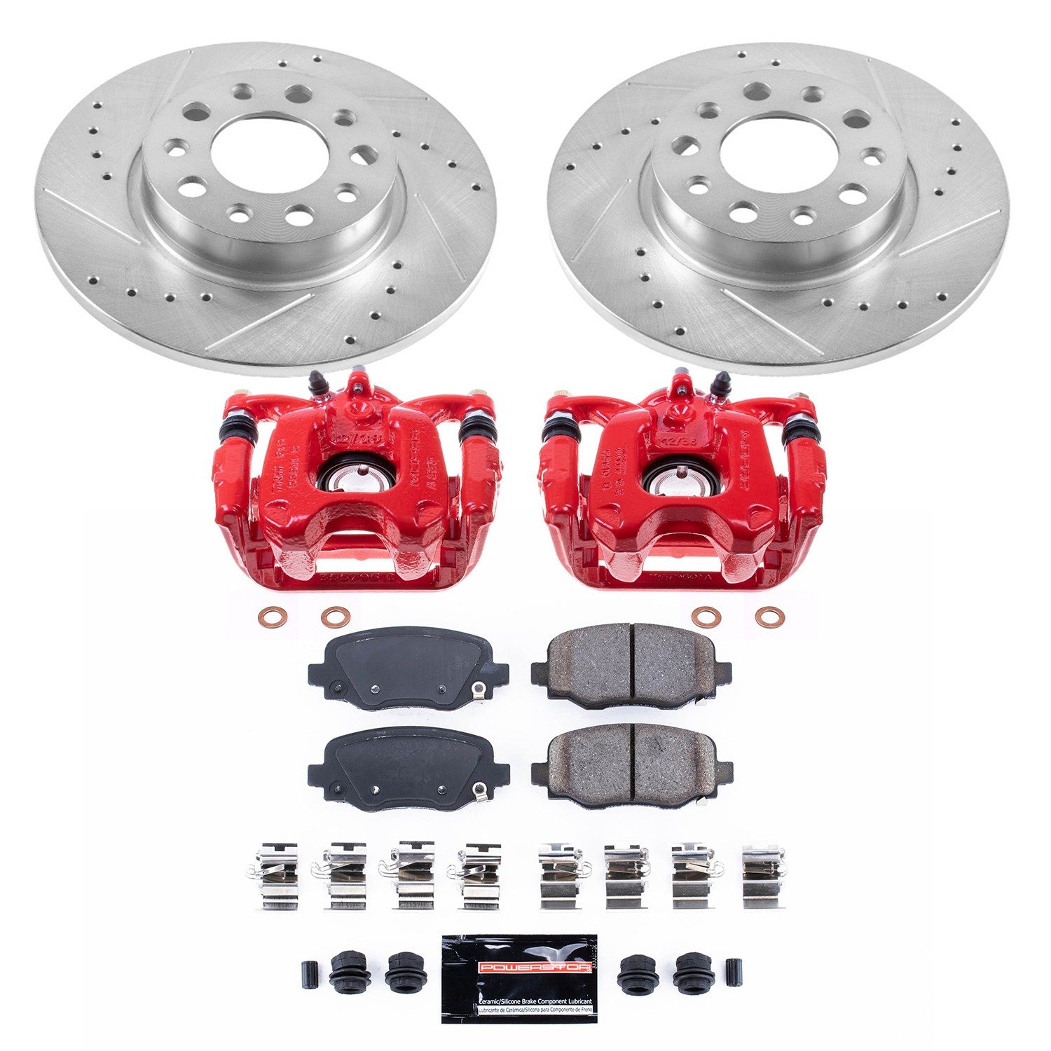 PowerStop Z23 Evolution Sport Rear Brake Kit - 8-Pc, Carbon-Fiber Ceramic, Drilled & Slotted Rotors — image 2