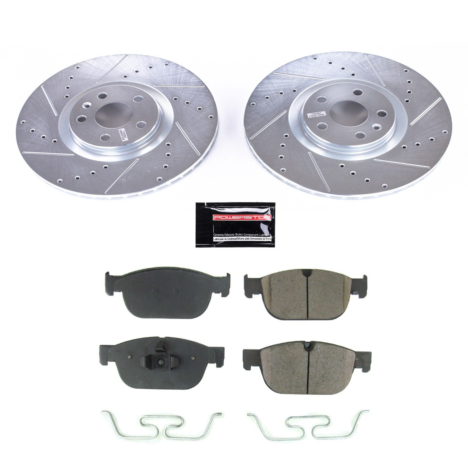 PowerStop Z23 Evolution Sport Front Brake Kit - 4-Pc, Carbon-Fiber Ceramic, Drilled & Slotted Rotors — image 2