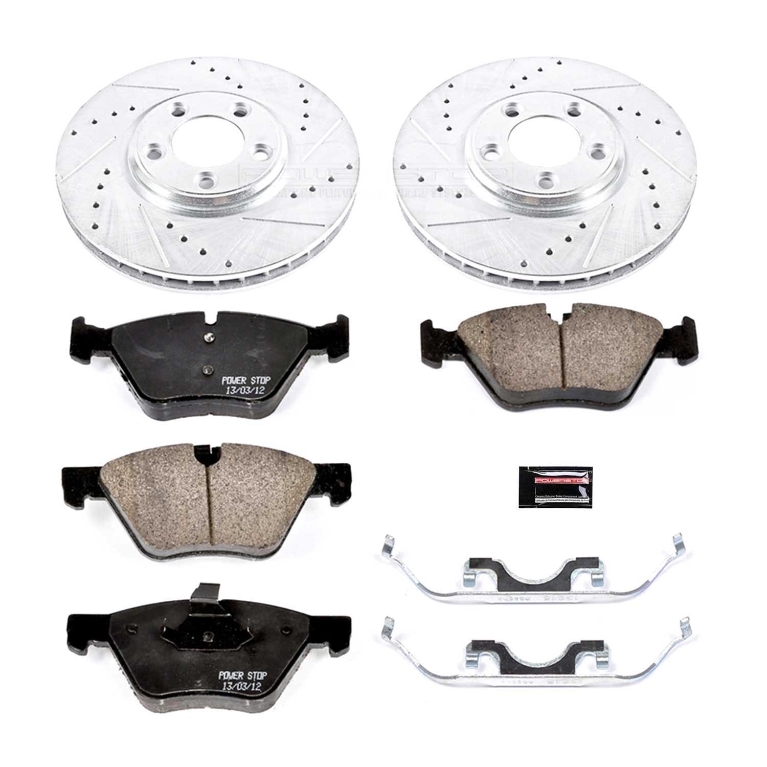 PowerStop Z23 Evolution Sport Front Brake Kit - 4-Pc, Carbon-Fiber Ceramic, Drilled & Slotted Rotors — image 2