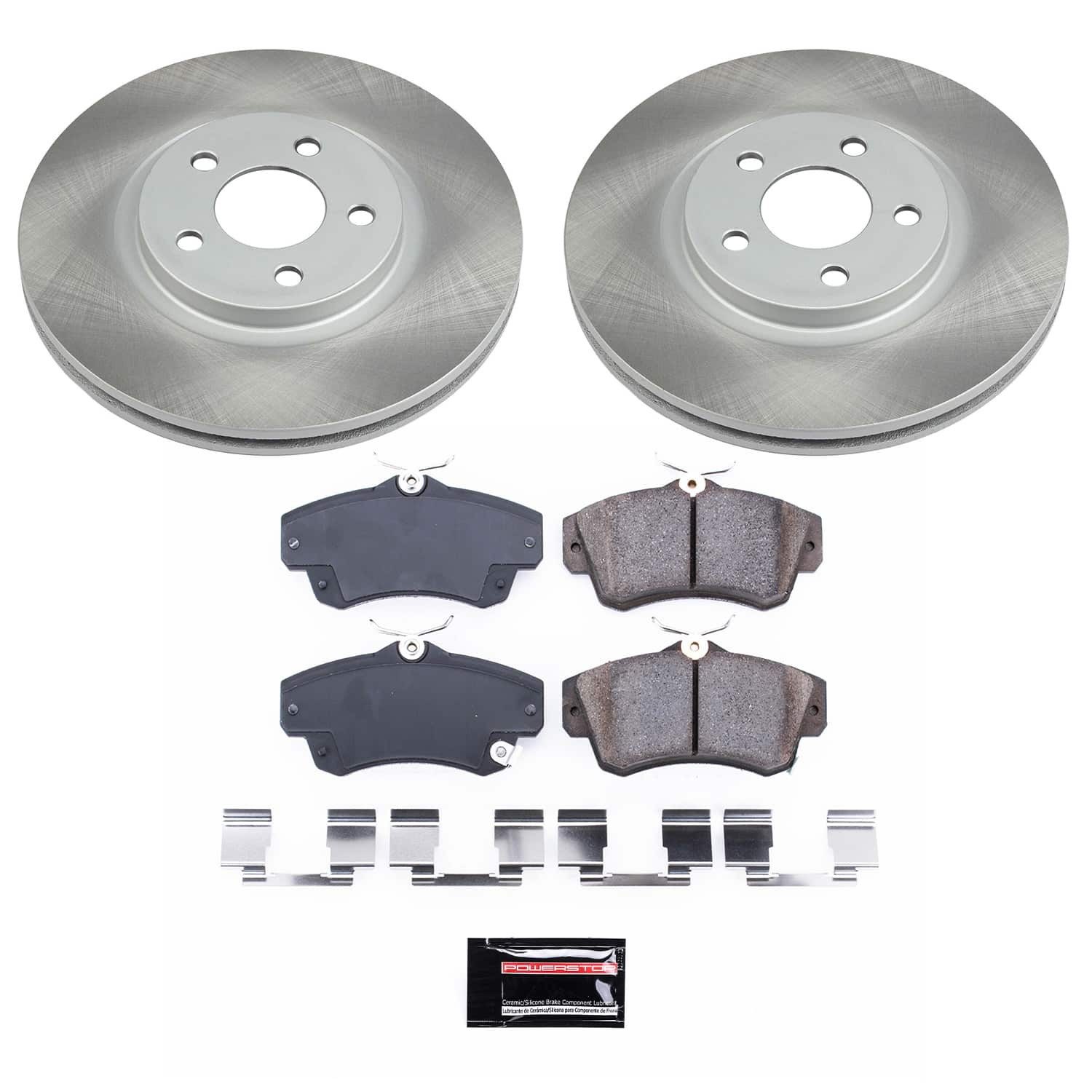 PowerStop Z17 Evolution Ceramic Front Brake Kit - 4-Pc, Ceramic, Semi Coated Rotors — image 2