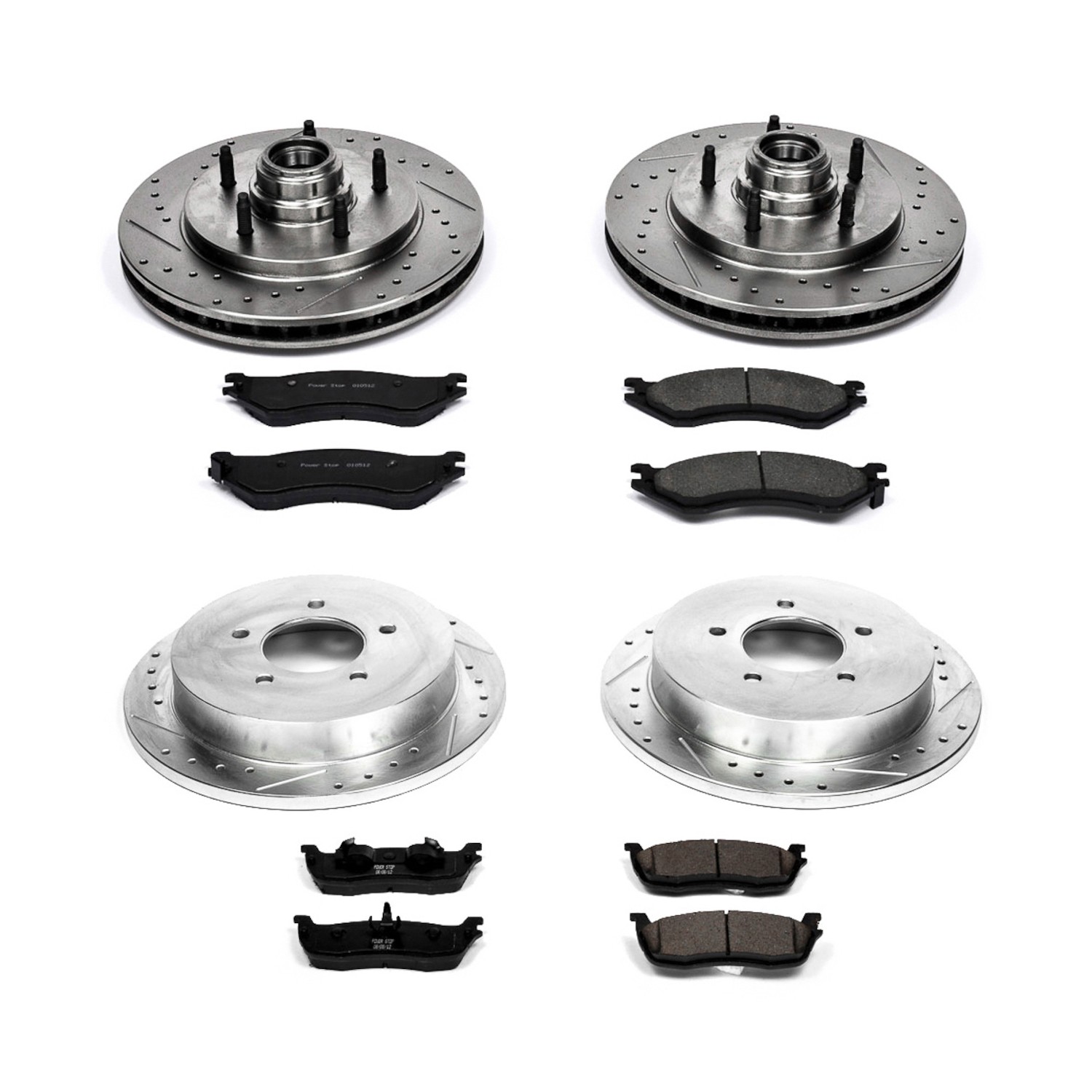 PowerStop Z23 Evolution Sport Front & Rear Brake Kit - 4-Pc, Carbon-Fiber Ceramic, Drilled & Slotted Rotors - 2