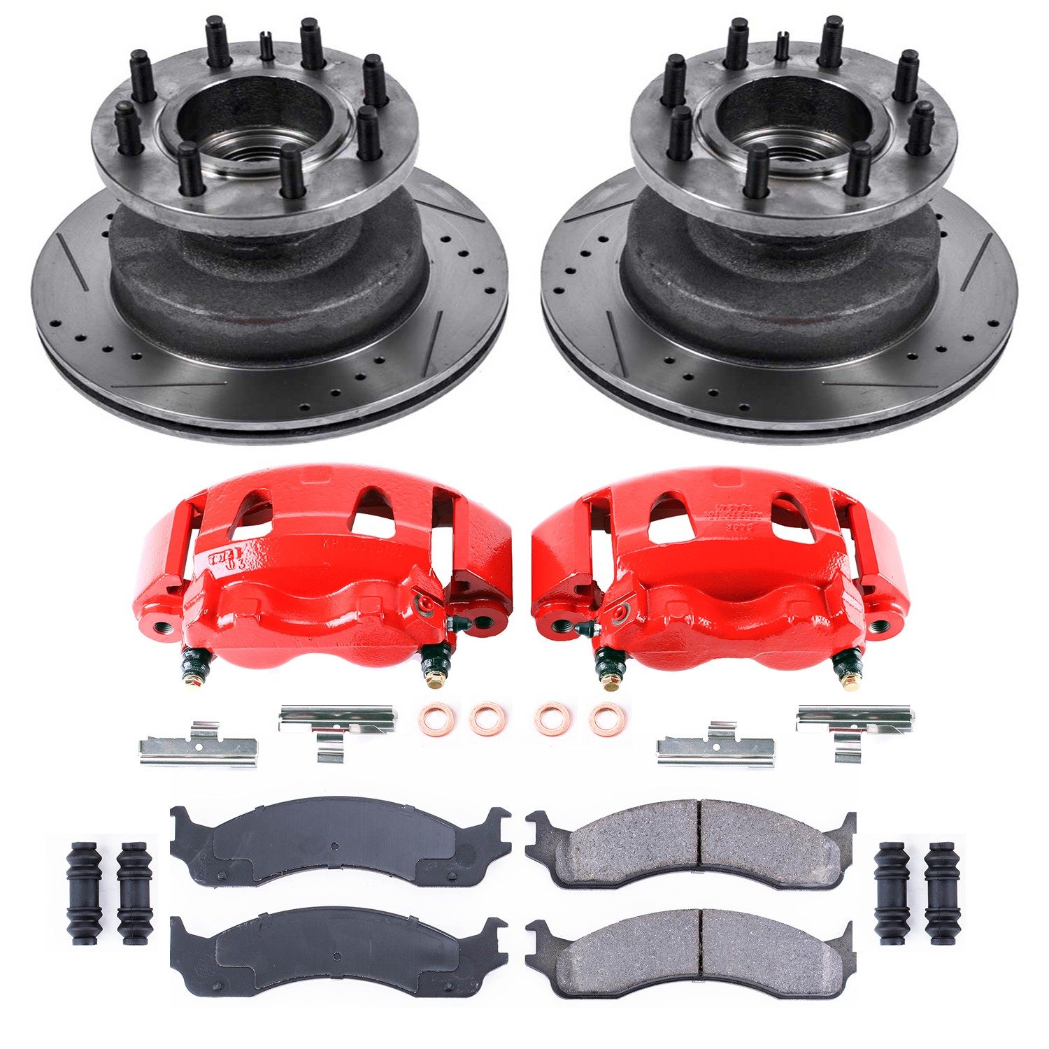PowerStop Z23 Evolution Sport Front Brake Kit - 8-Pc, Carbon-Fiber Ceramic, Drilled & Slotted Rotors — image 2