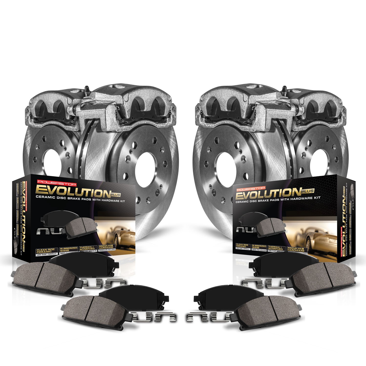 PowerStop Z17 Evolution Ceramic Front & Rear Brake Kit - 8-Pc, Ceramic - Main Image