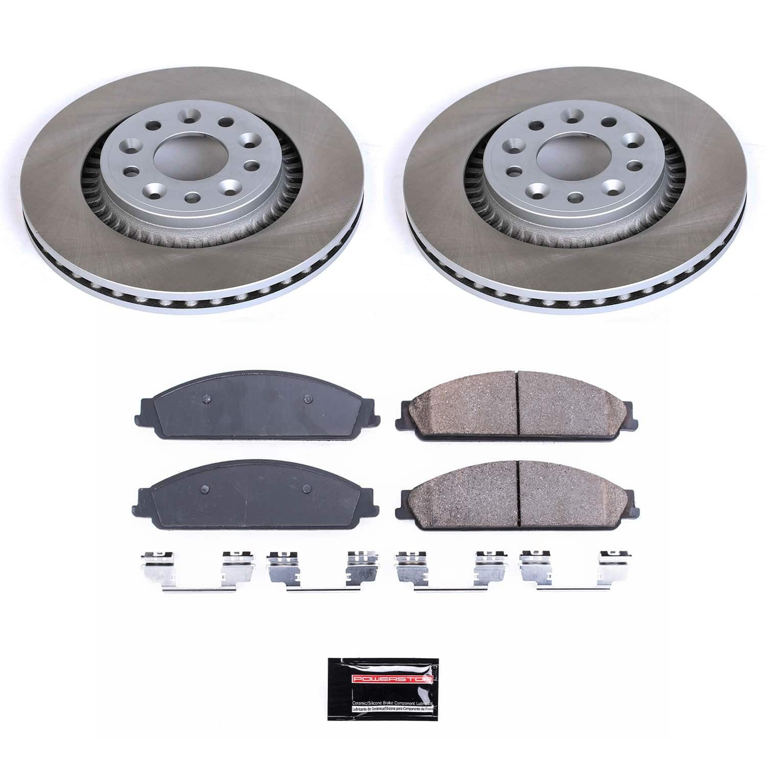 PowerStop Z17 Evolution Ceramic Front Brake Kit - 4-Pc, Ceramic, Semi Coated Rotors — image 2